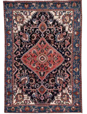 Blå Persien Hamadan Patina 196 x 136 cm