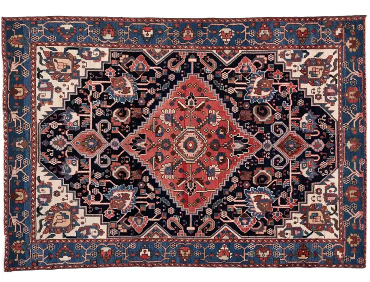 Blu Persiano Hamadan Patina  196 x 136 cm