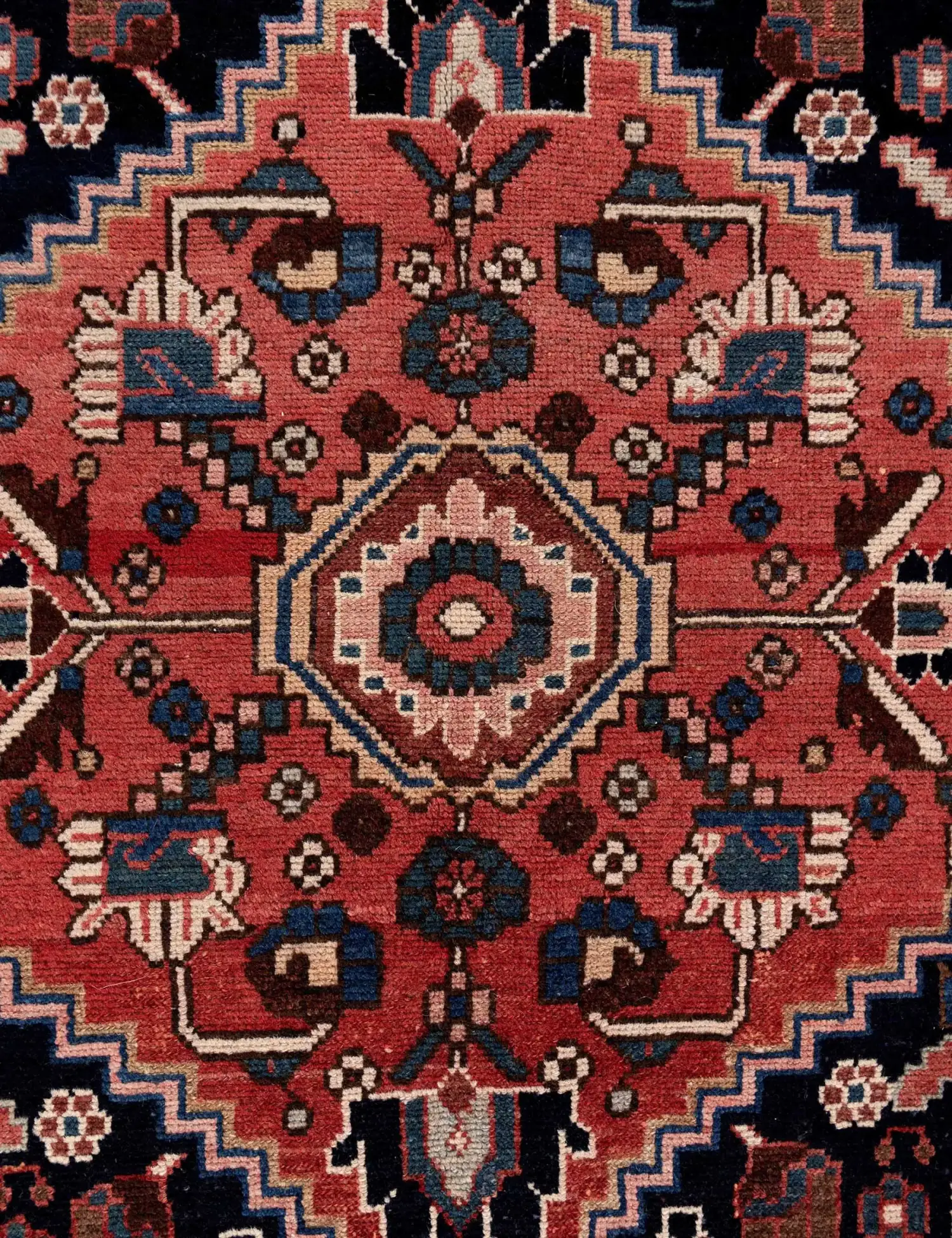Bleu Persan Hamadan Patina 196 x 136 cm - Tapis fait main unique