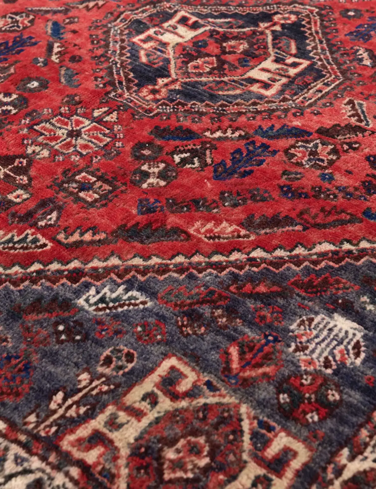 Beige Persa Hamadan Patina 104 x 67 cm - Alfombra única hecha a mano