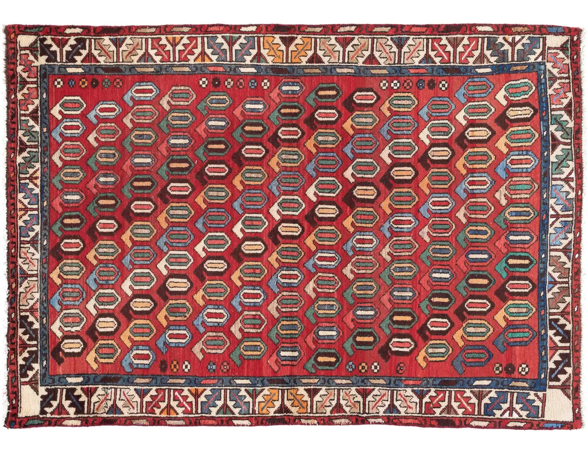 Rosso Persiano Hamadan Patina  160 x 110 cm - Tappeto unico fatto a mano