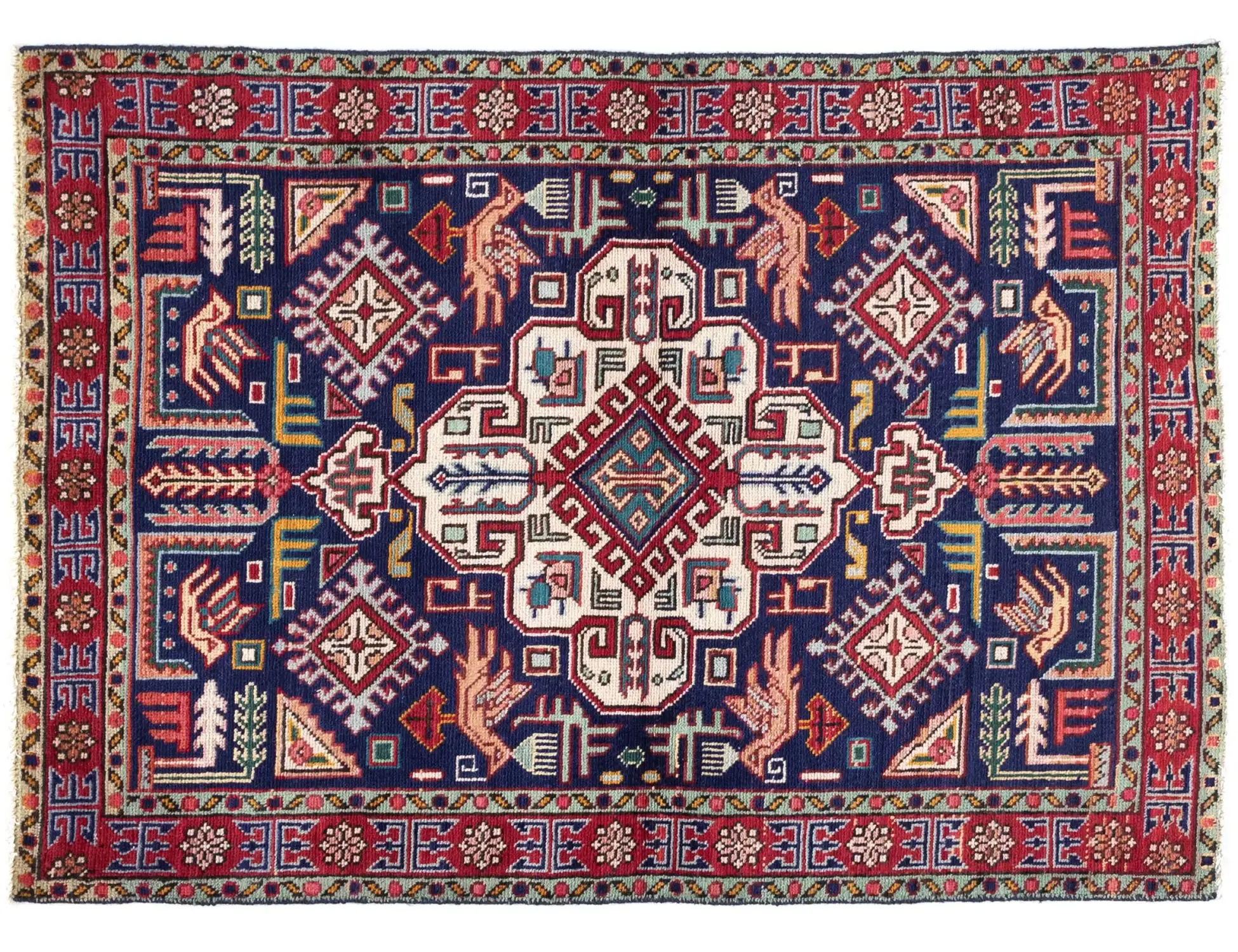 Blu Persiano Tabriz Patina  150 x 100 cm - Tappeto unico fatto a mano