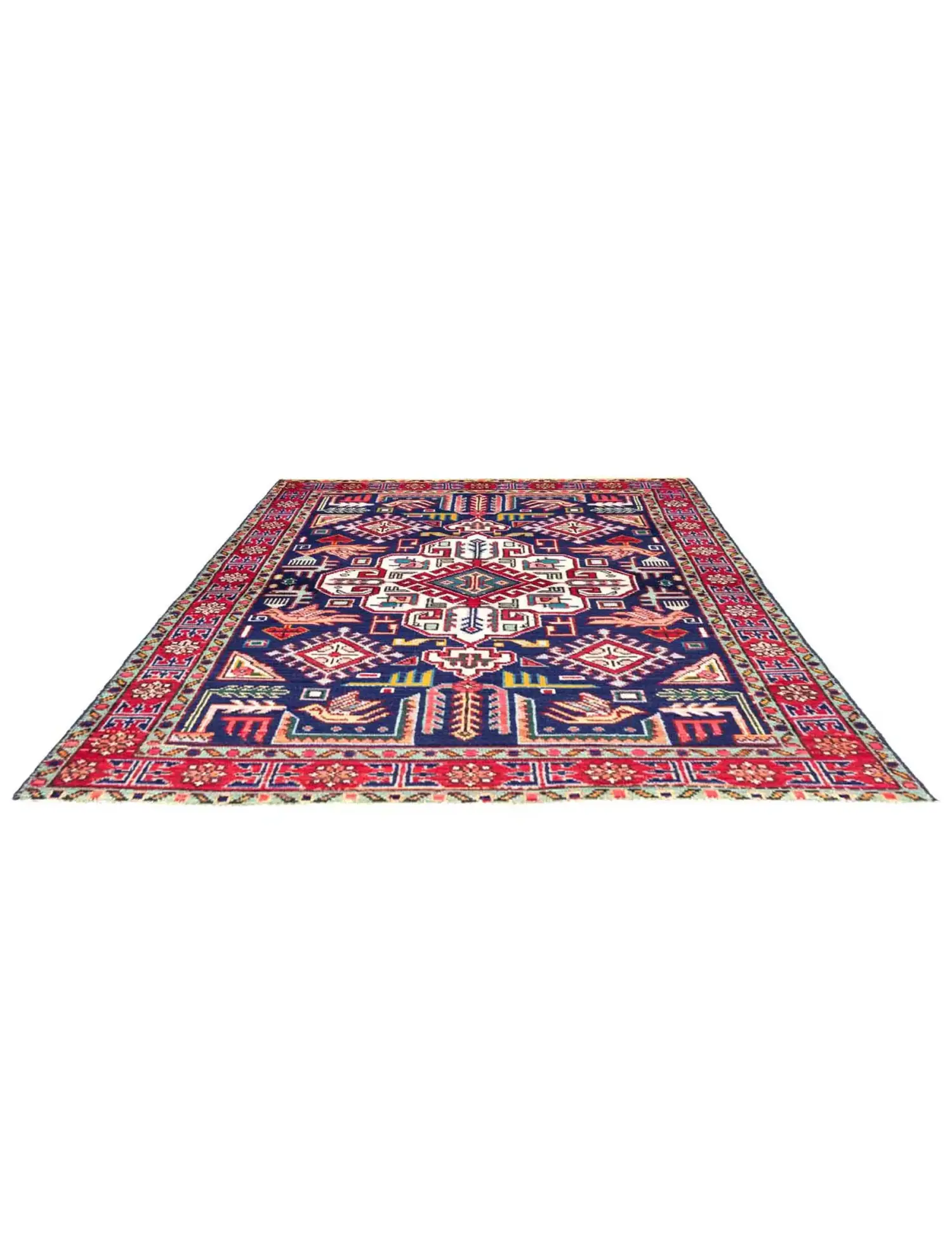 Blu Persiano Tabriz Patina 150 x 100 cm - Tappeto unico fatto a mano