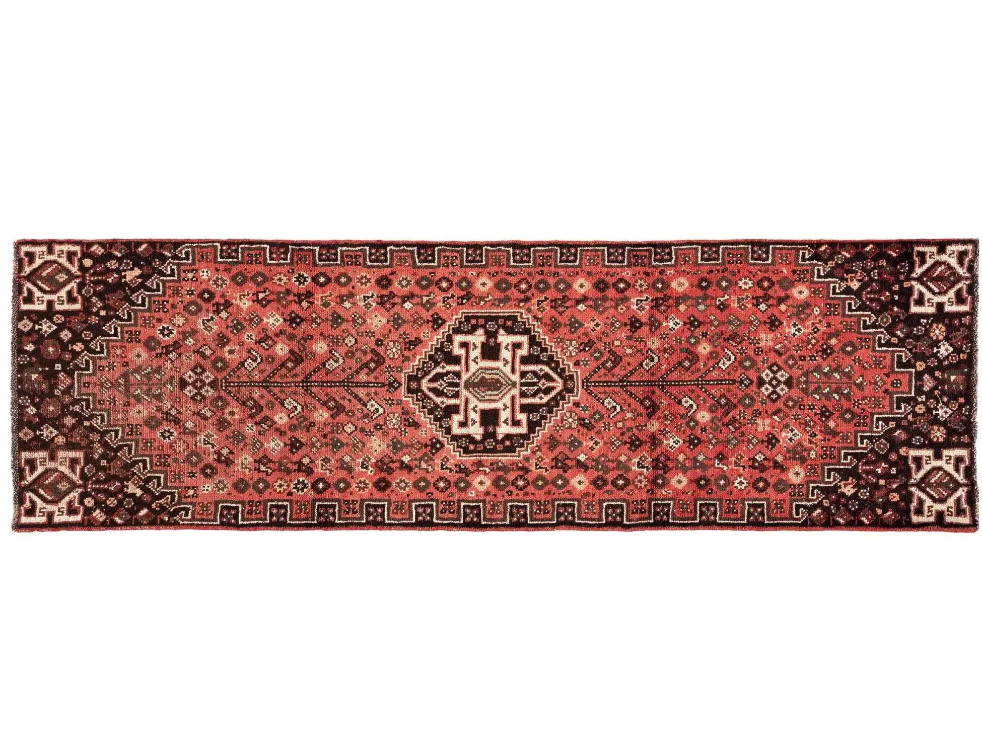 Rouge Persan Shiraz Patina  264 x 80 cm - Tapis fait main unique