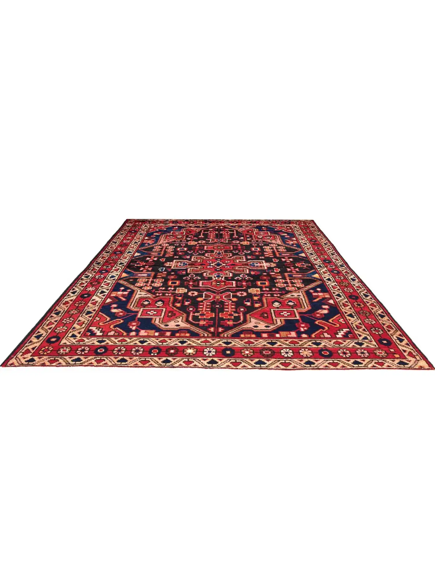 Blauw Perzië Hamadan Patina 210 x 130 cm - Uniek handgemaakt tapijt