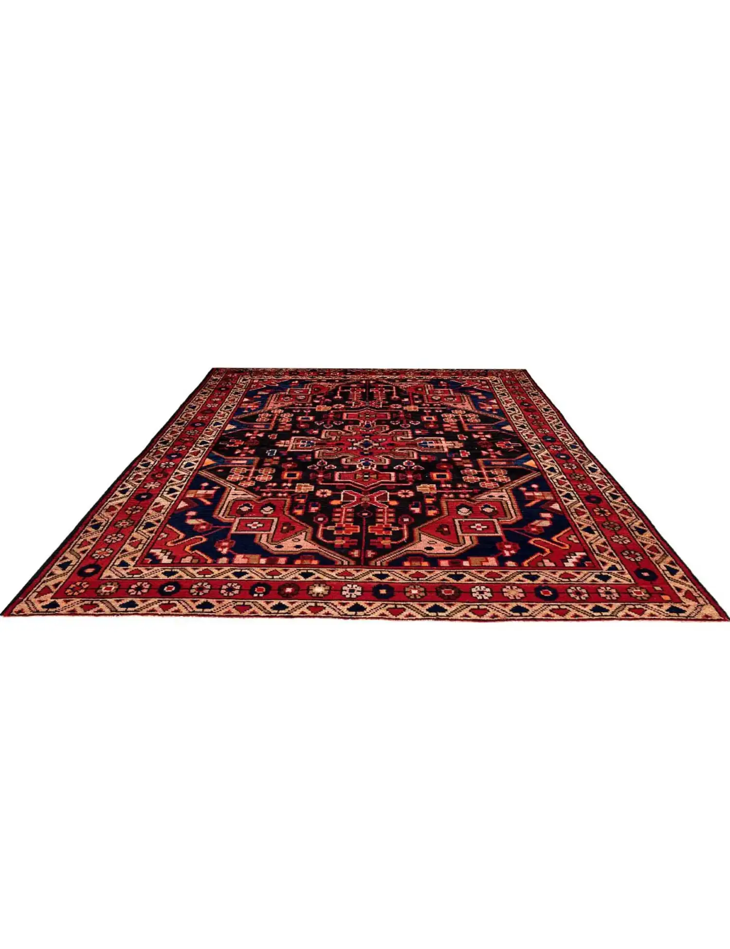 Blauw Perzië Hamadan Patina 210 x 130 cm - Uniek handgemaakt tapijt