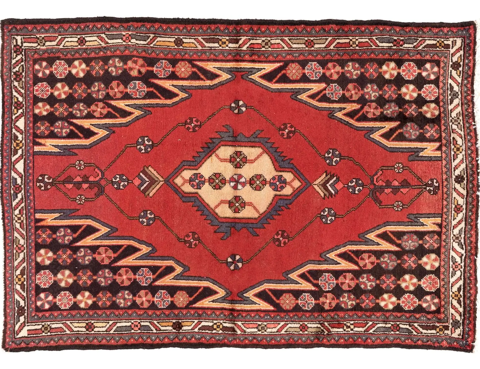 Rød persia Hamadan Patina  131 x 96 cm - Unikt håndlaget teppe