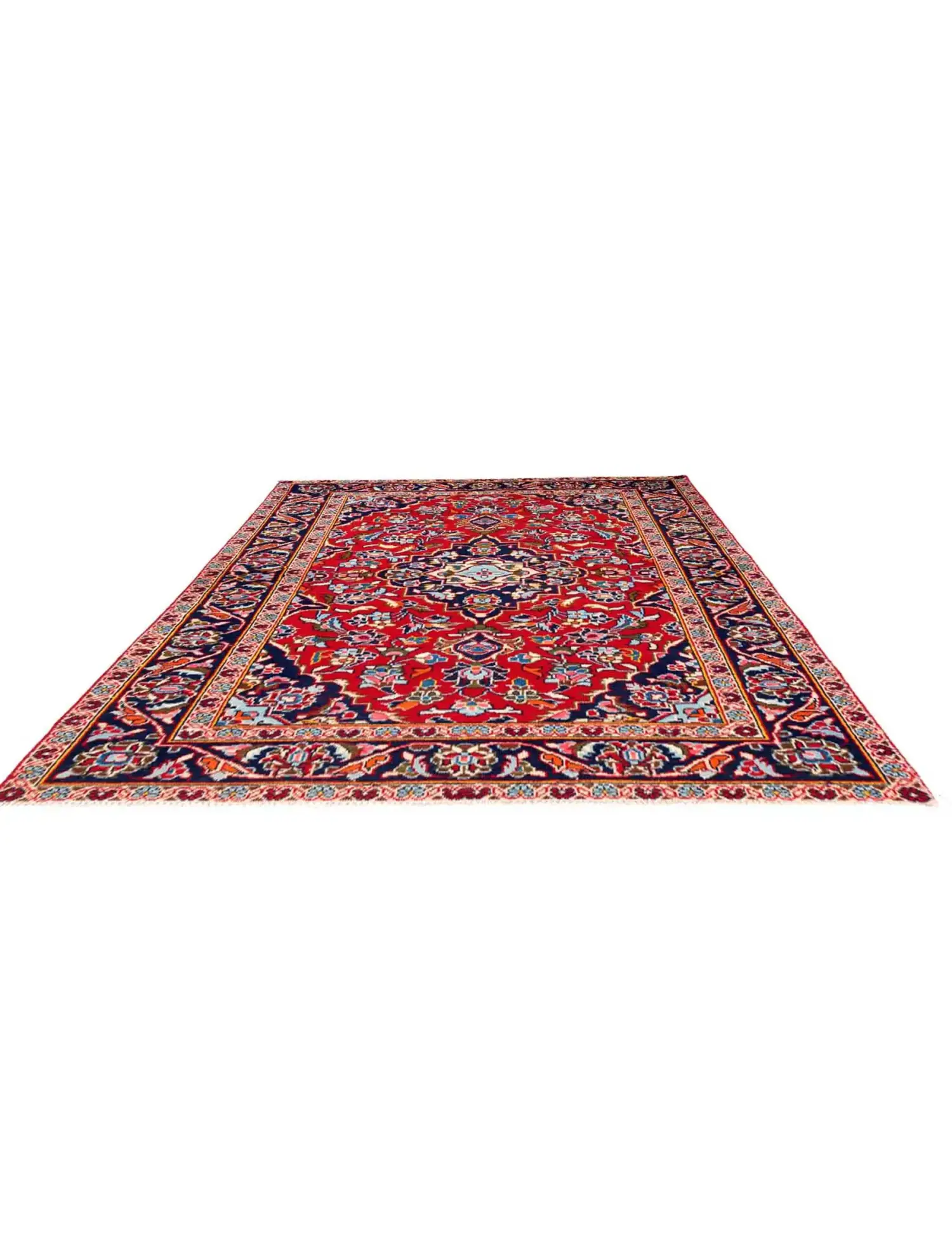 Röda Persien Kashan Patina 155 x 98 cm - Unik handgjord matta
