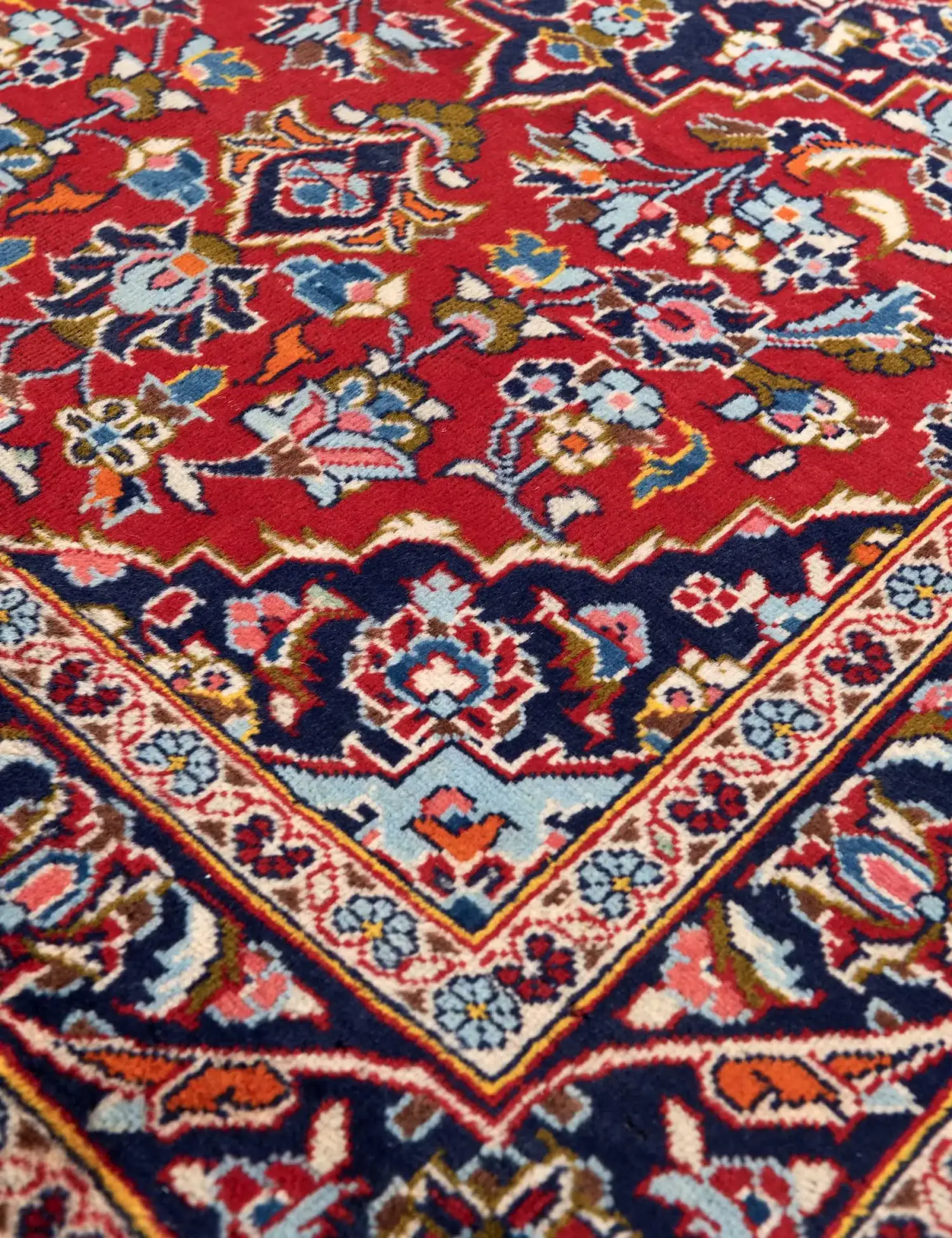 Röda Persien Kashan Patina 155 x 98 cm - Unik handgjord matta