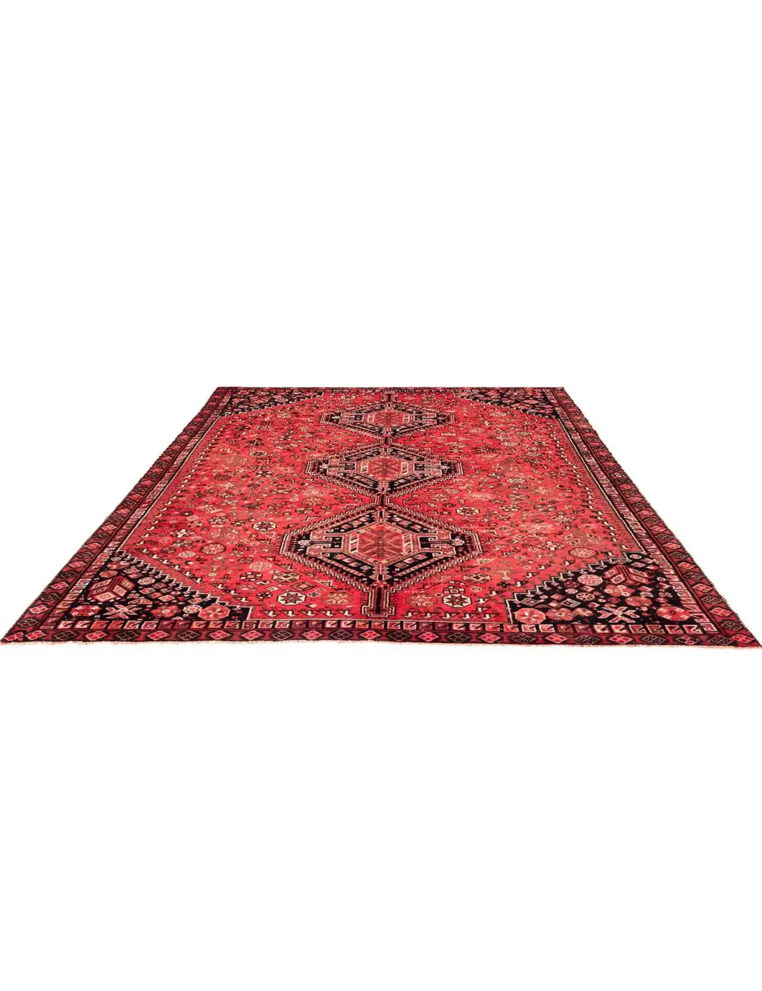 Rojo Persa Shiraz Patina 259 x 173 cm - Alfombra única hecha a mano