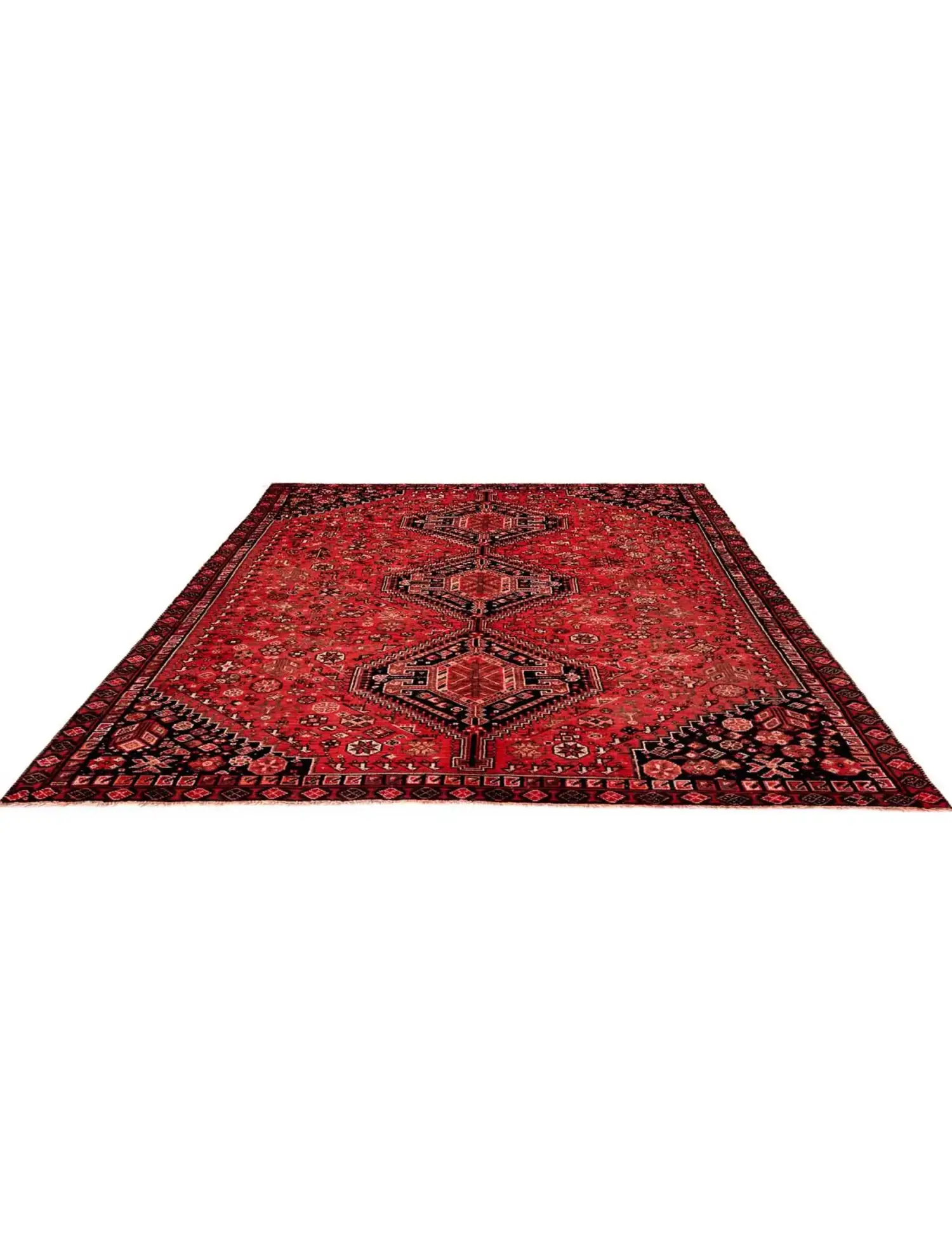 Rojo Persa Shiraz Patina 259 x 173 cm - Alfombra única hecha a mano