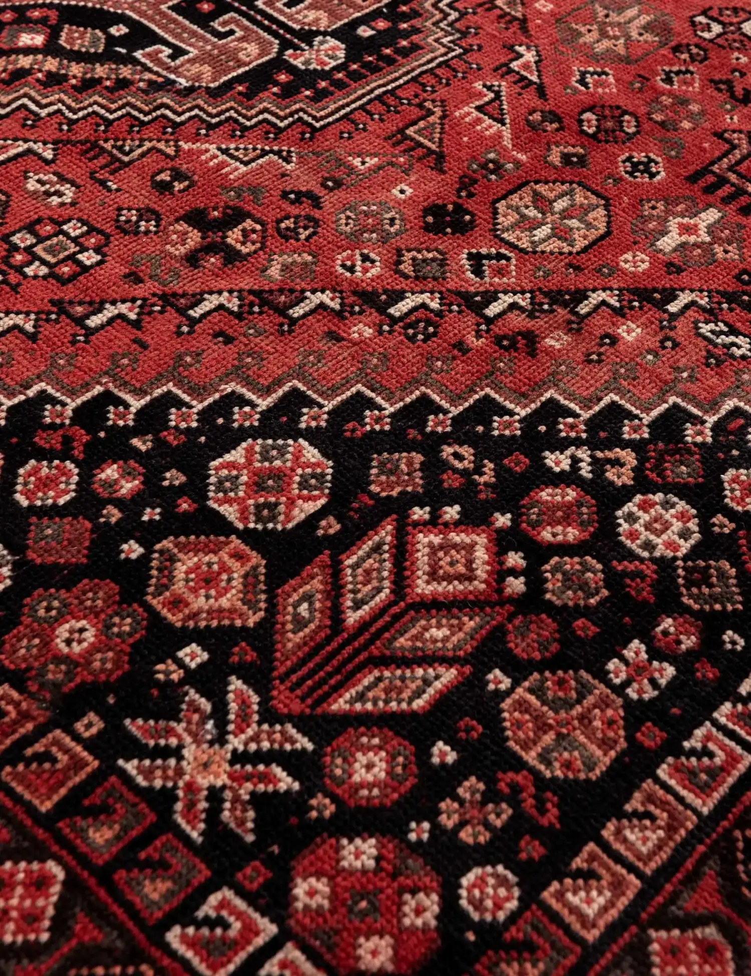 Rojo Persa Shiraz Patina 259 x 173 cm - Alfombra única hecha a mano