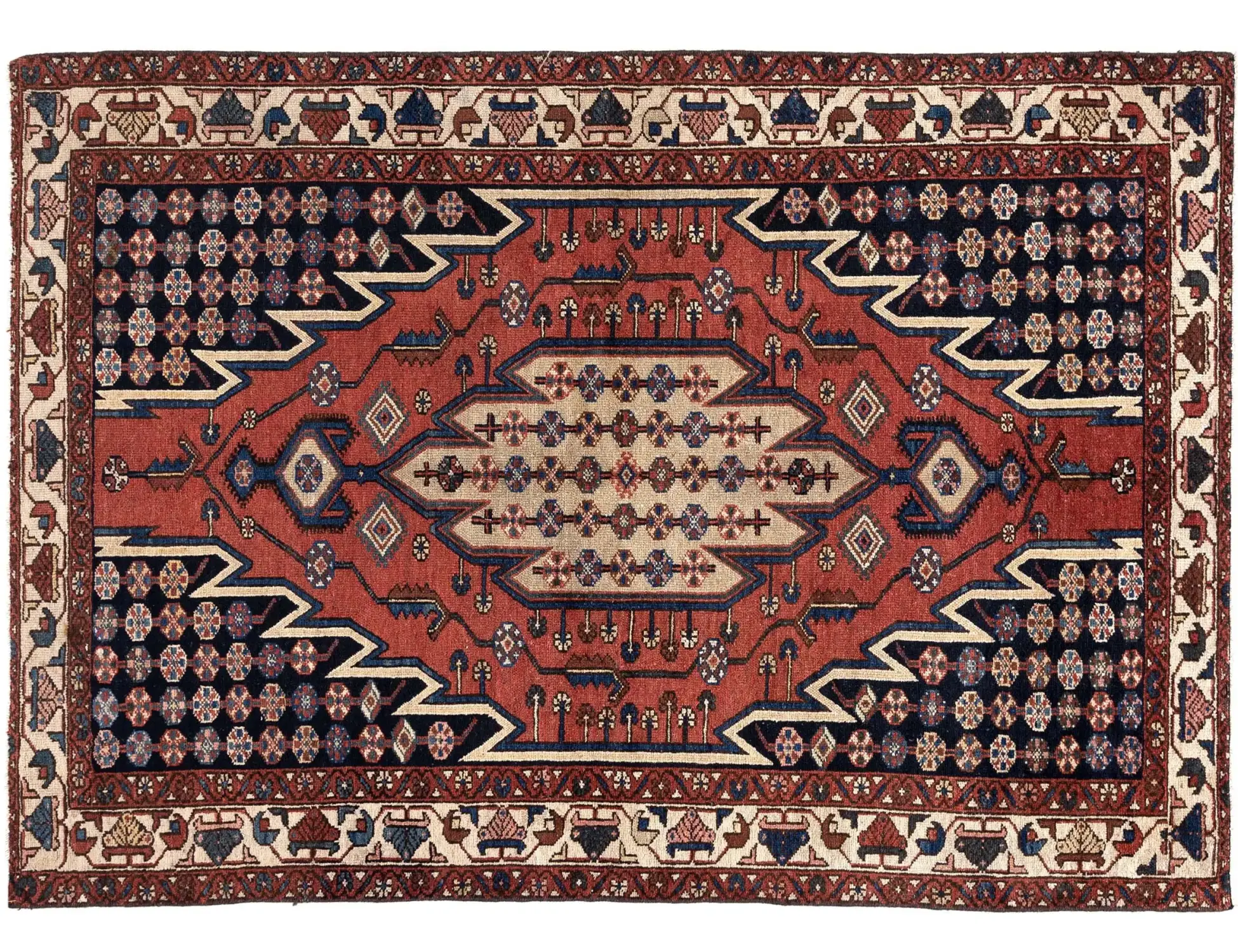 Rød persia Hamadan Patina  190 x 130 cm - Unikt håndlaget teppe