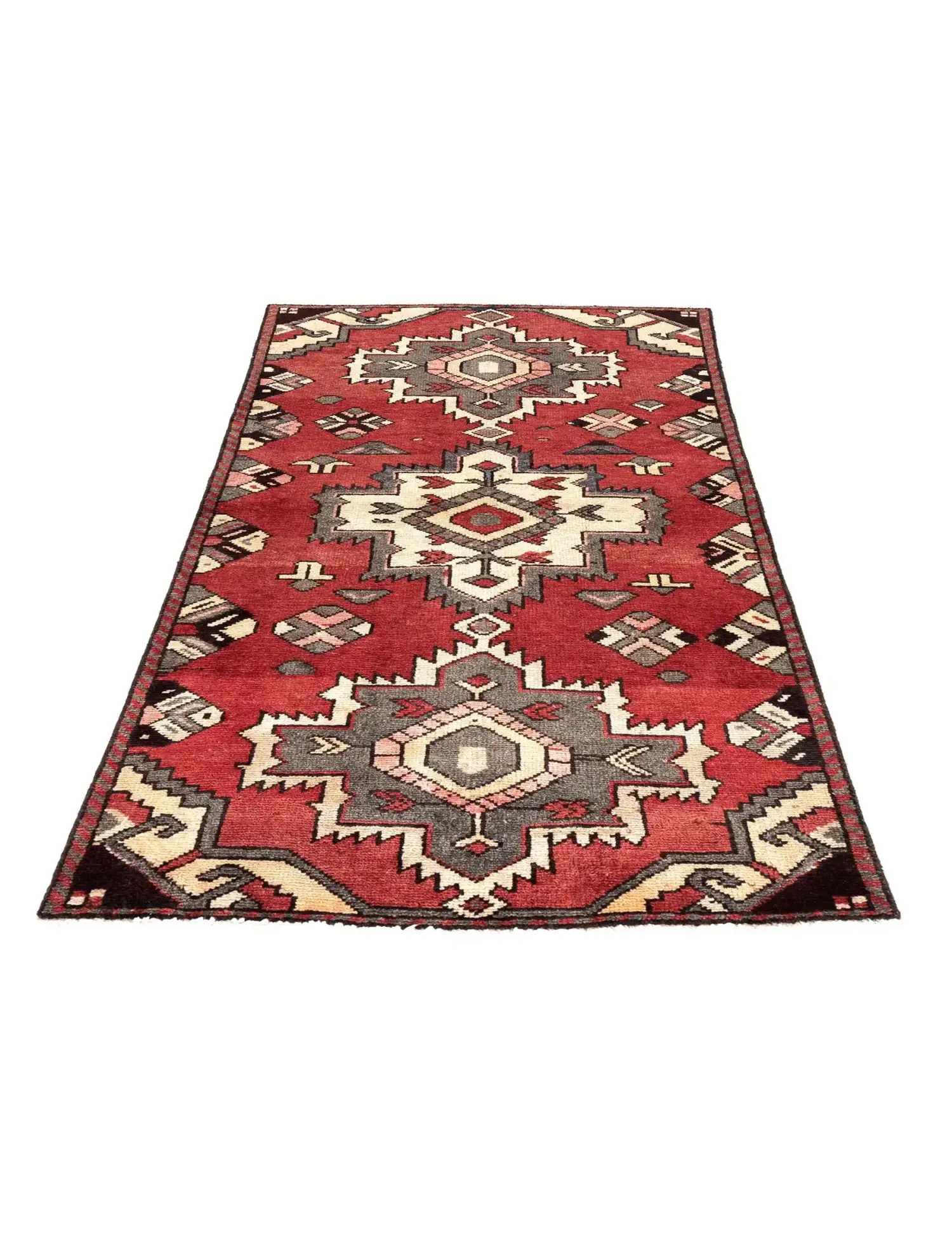 Rojo Persa Hamadan Patina 163 x 93 cm - Alfombra única hecha a mano