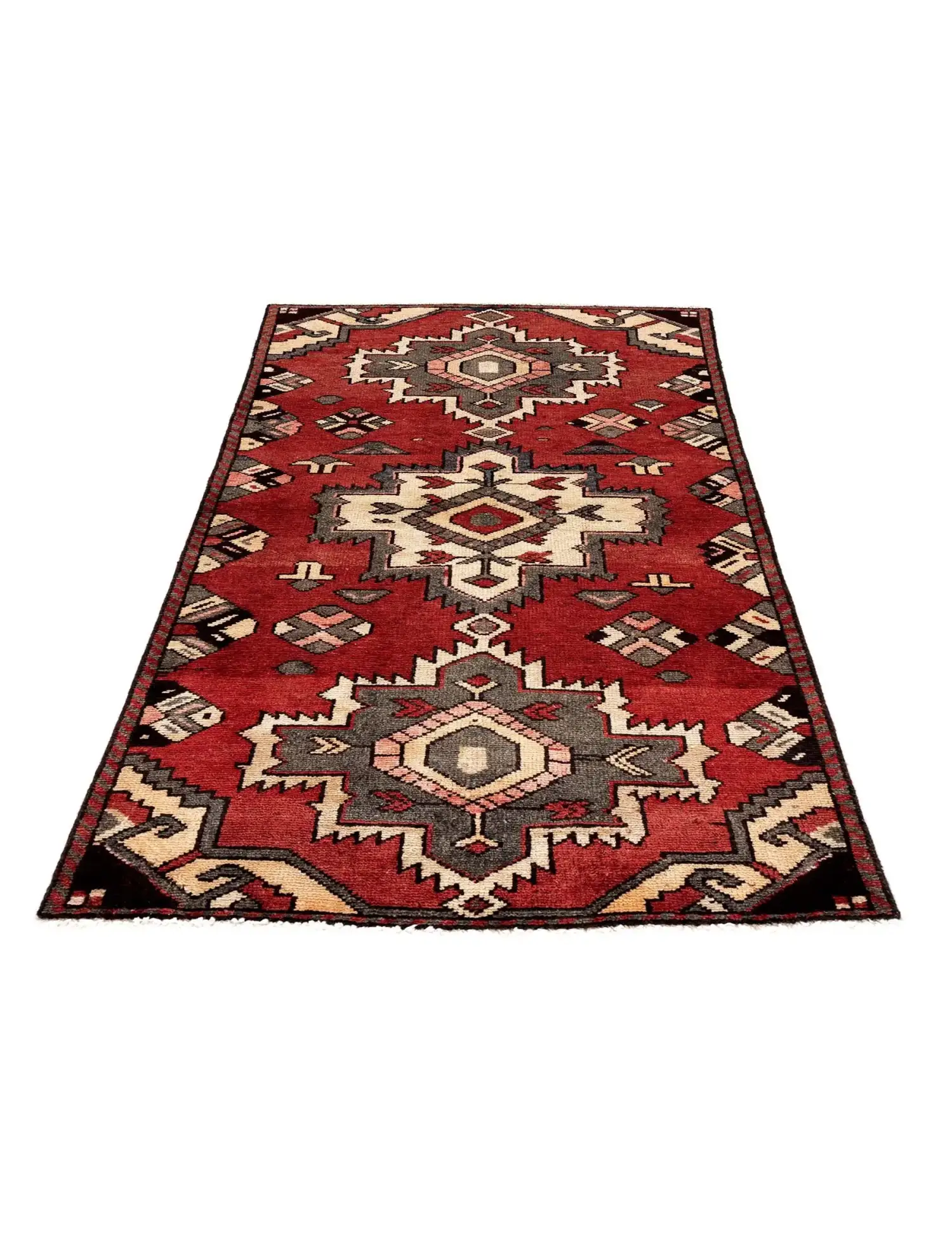Rojo Persa Hamadan Patina 163 x 93 cm - Alfombra única hecha a mano