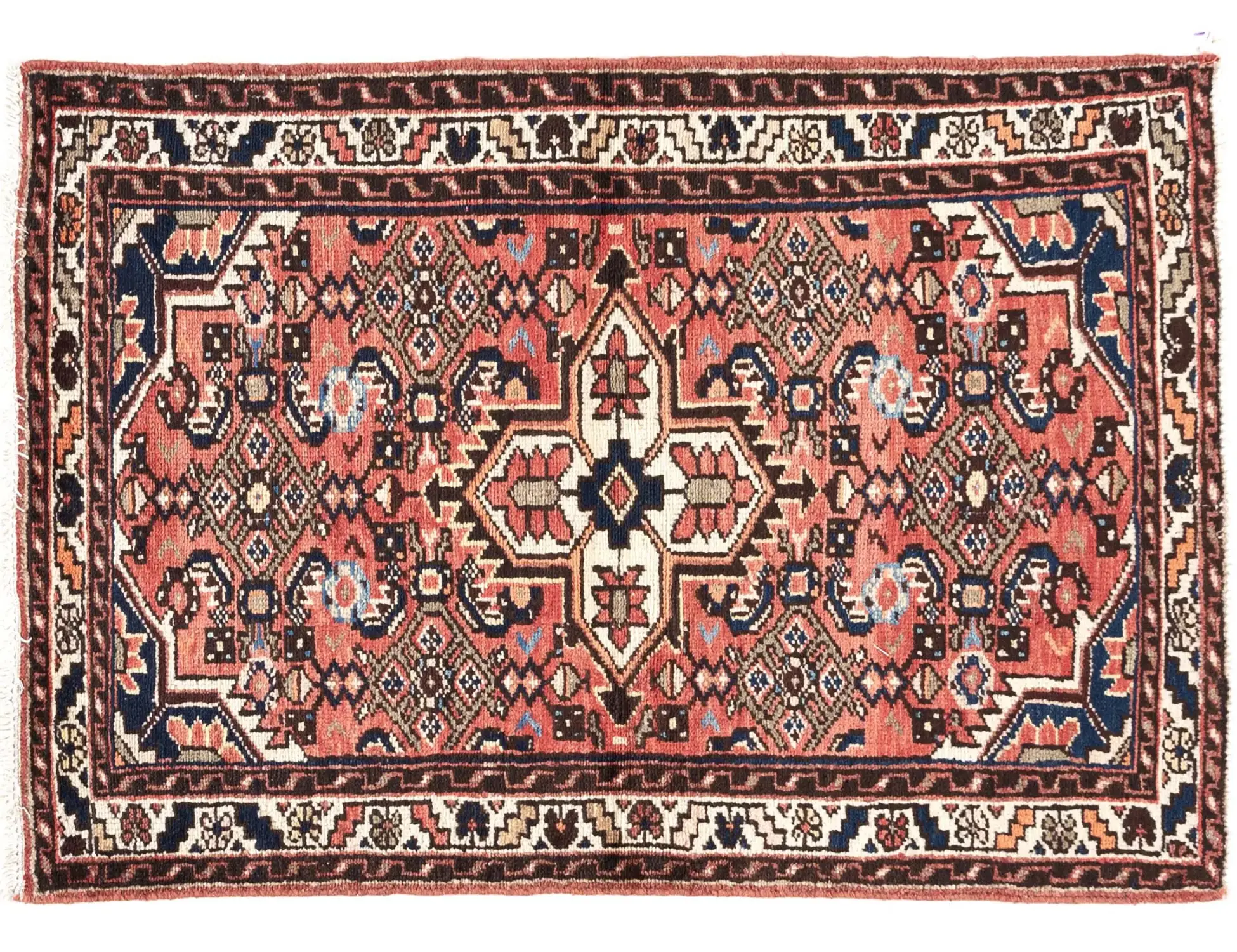 Rød Persien Hamadan Patina  123 x 76 cm - Unikt håndlavet tæppe