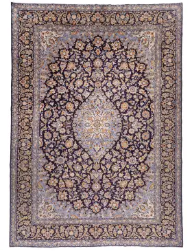 Blå Persien Kashan Patina  435 x 307 cm