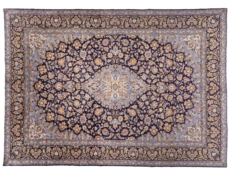 Blå Persien Kashan Patina  435 x 307 cm