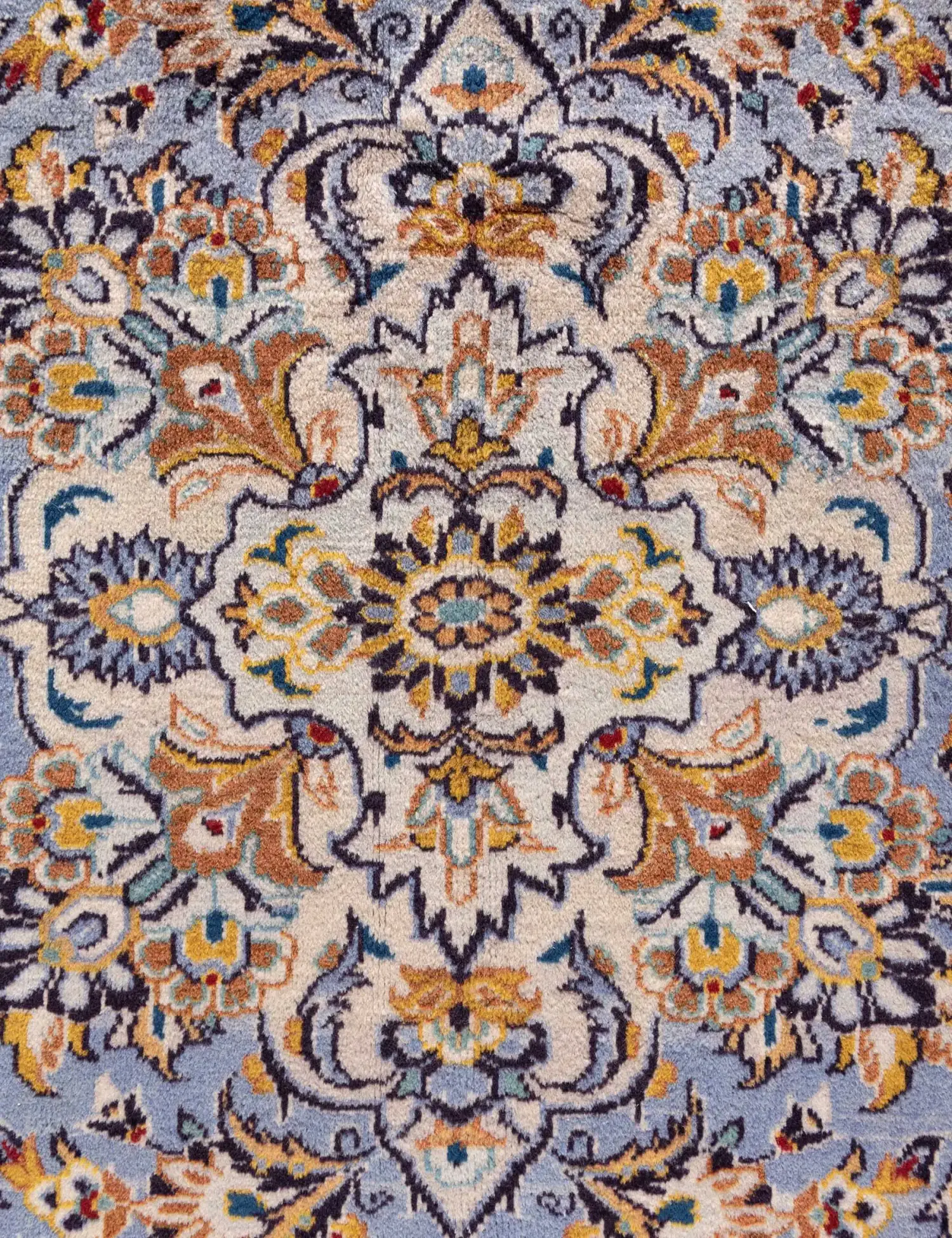 Bleu Persan Kashan Patina 435 x 307 cm - Tapis fait main unique