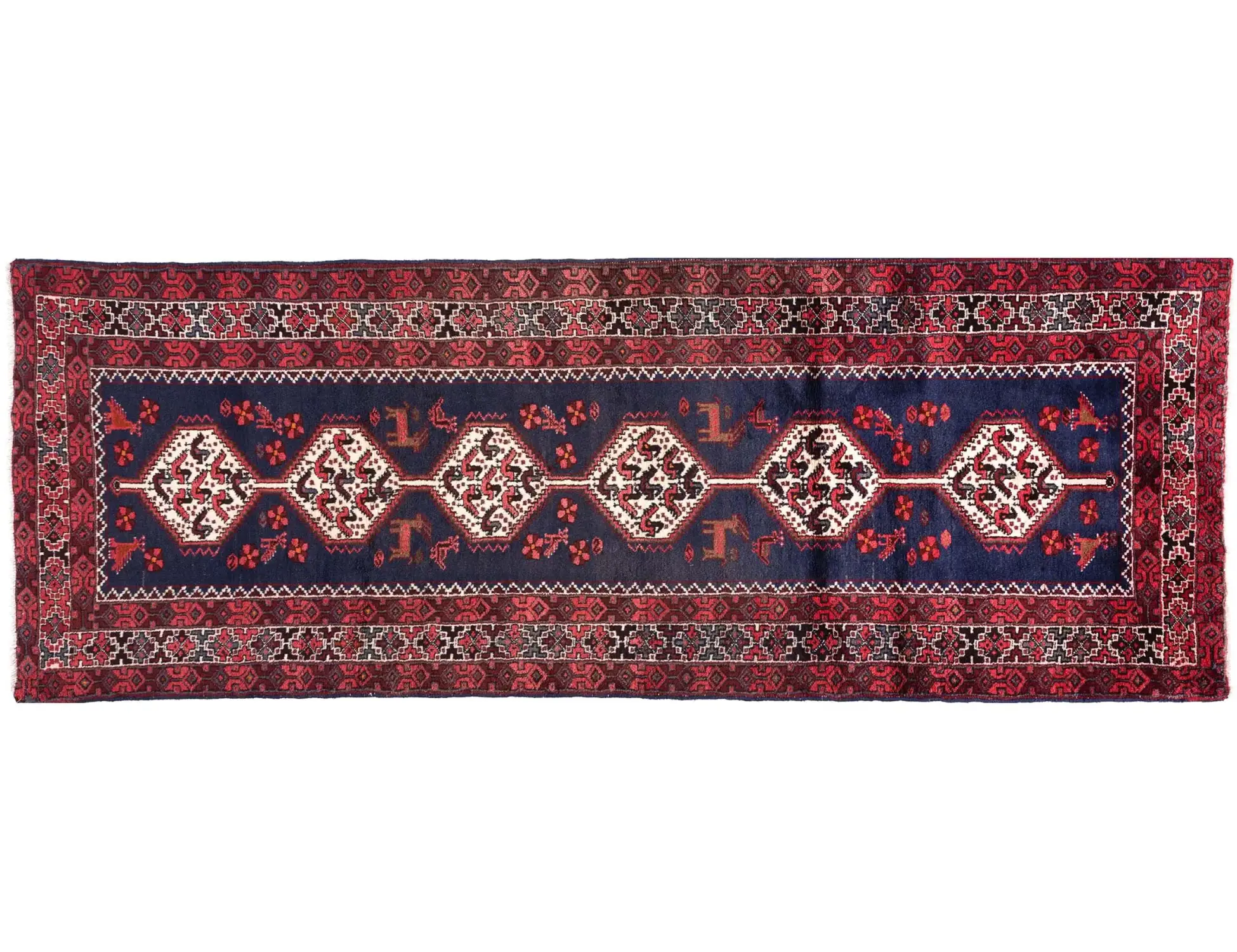 Blå Persien Balooch Patina  290 x 107 cm - Unikt håndlavet tæppe