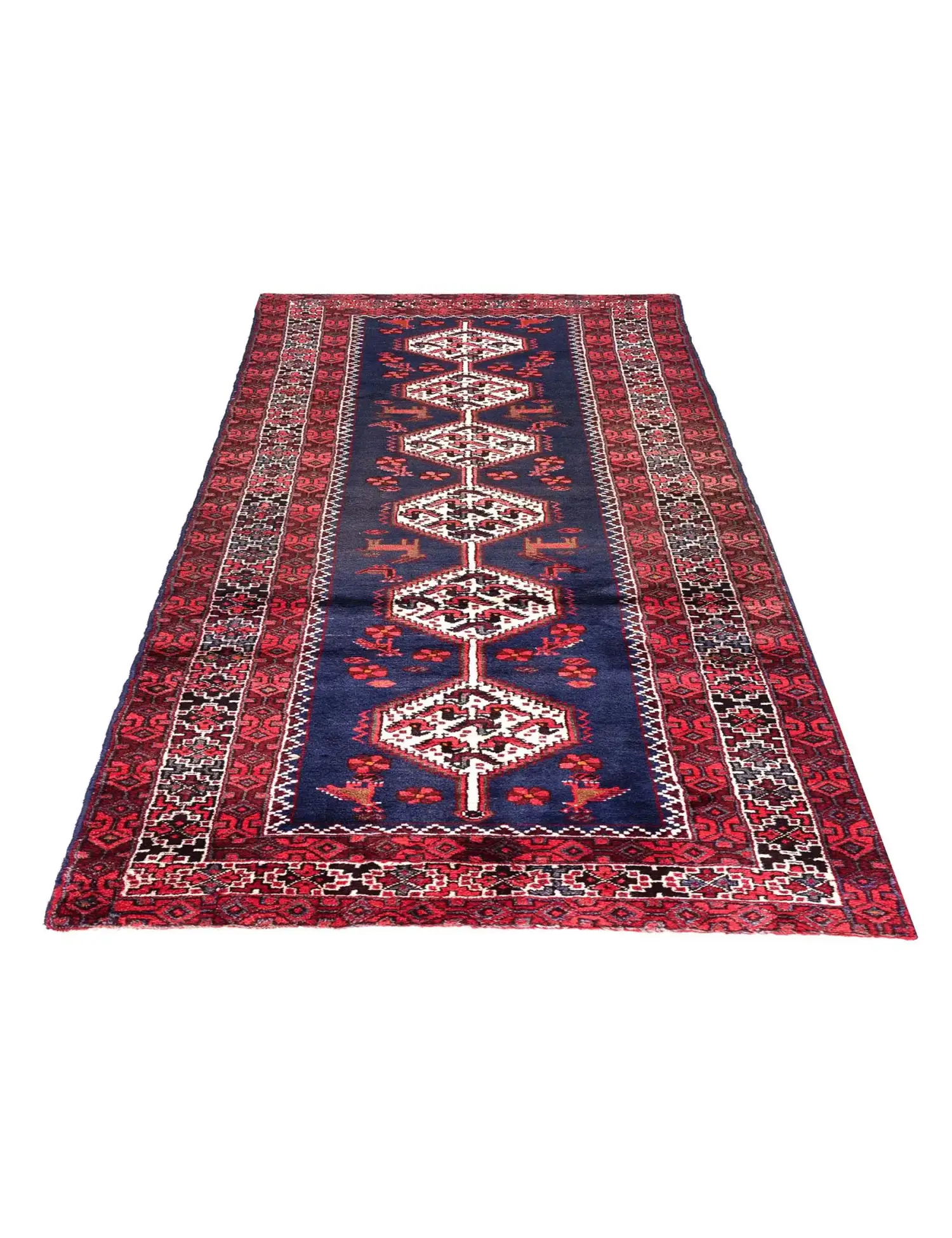 Azul Persa Balooch Patina 290 x 107 cm - Alfombra única hecha a mano