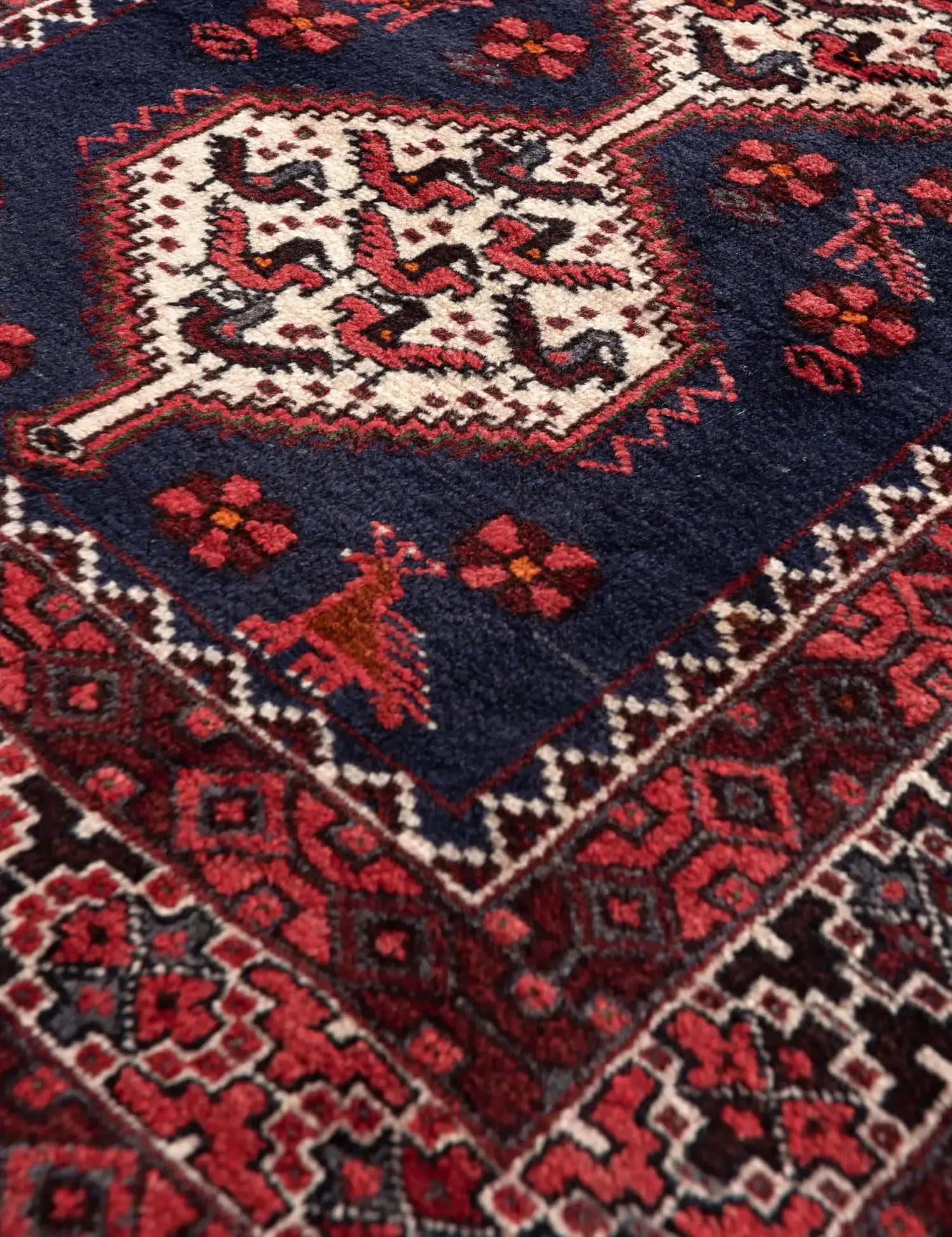 Azul Persa Balooch Patina 290 x 107 cm - Alfombra única hecha a mano