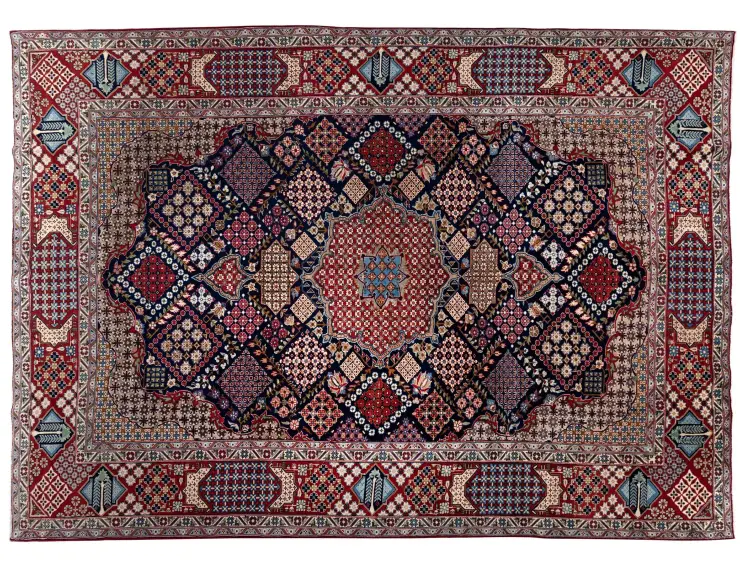 Blå Persien Kashan Patina 388 x 280 cm