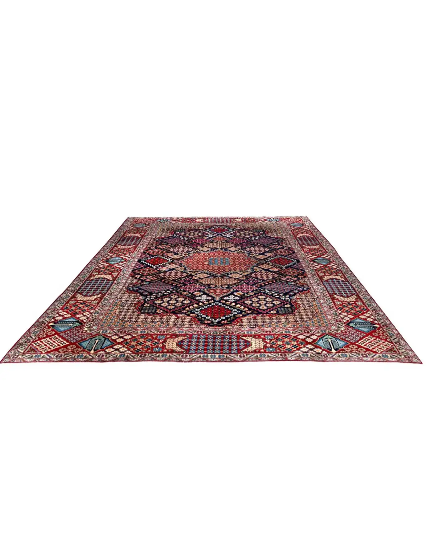 Blauw Perzië Kashan Patina 388 x 280 cm - Uniek handgemaakt tapijt