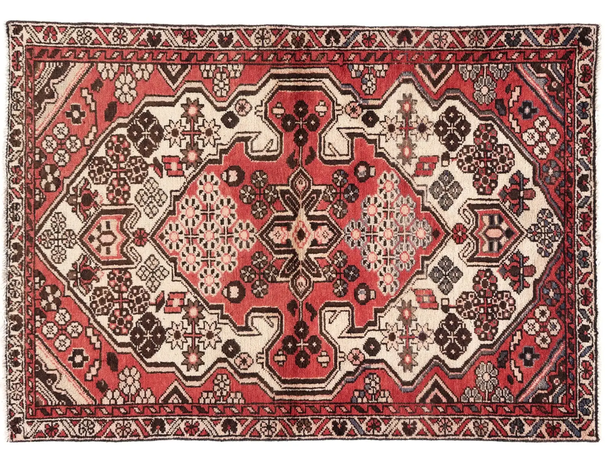 Rød persia Hamadan Patina  140 x 100 cm - Unikt håndlaget teppe