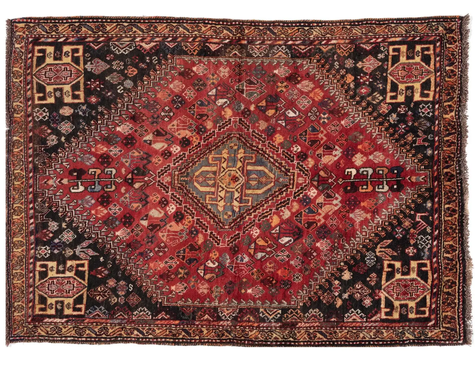 Rouge Persan Shiraz Patina 162 x 123 cm - Tapis fait main unique
