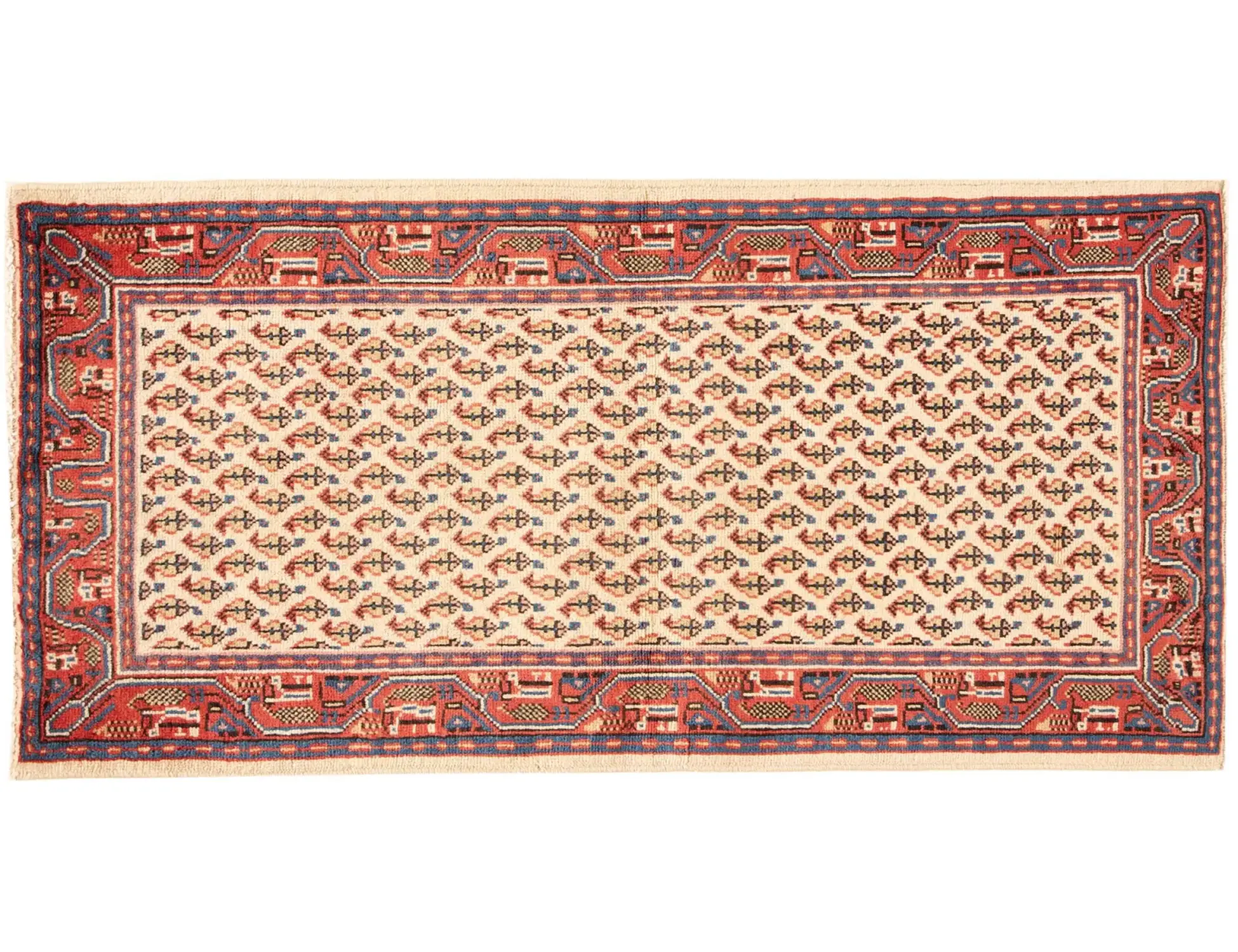 Beige persia Hamadan Patina  124 x 64 cm - Unikt håndlaget teppe