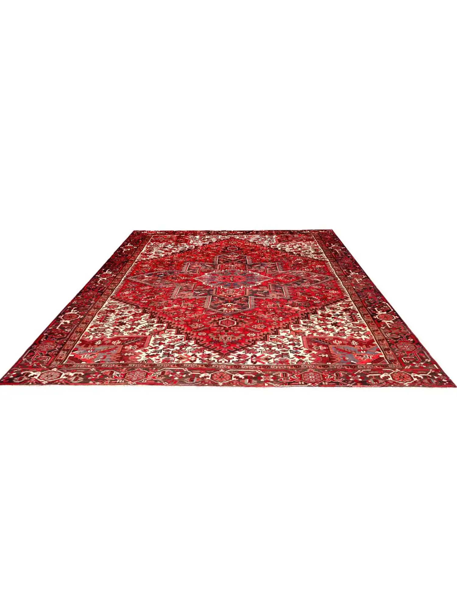Rot Persien Heriz 323 x 266 cm - Einzigartiger handgefertigter Teppich