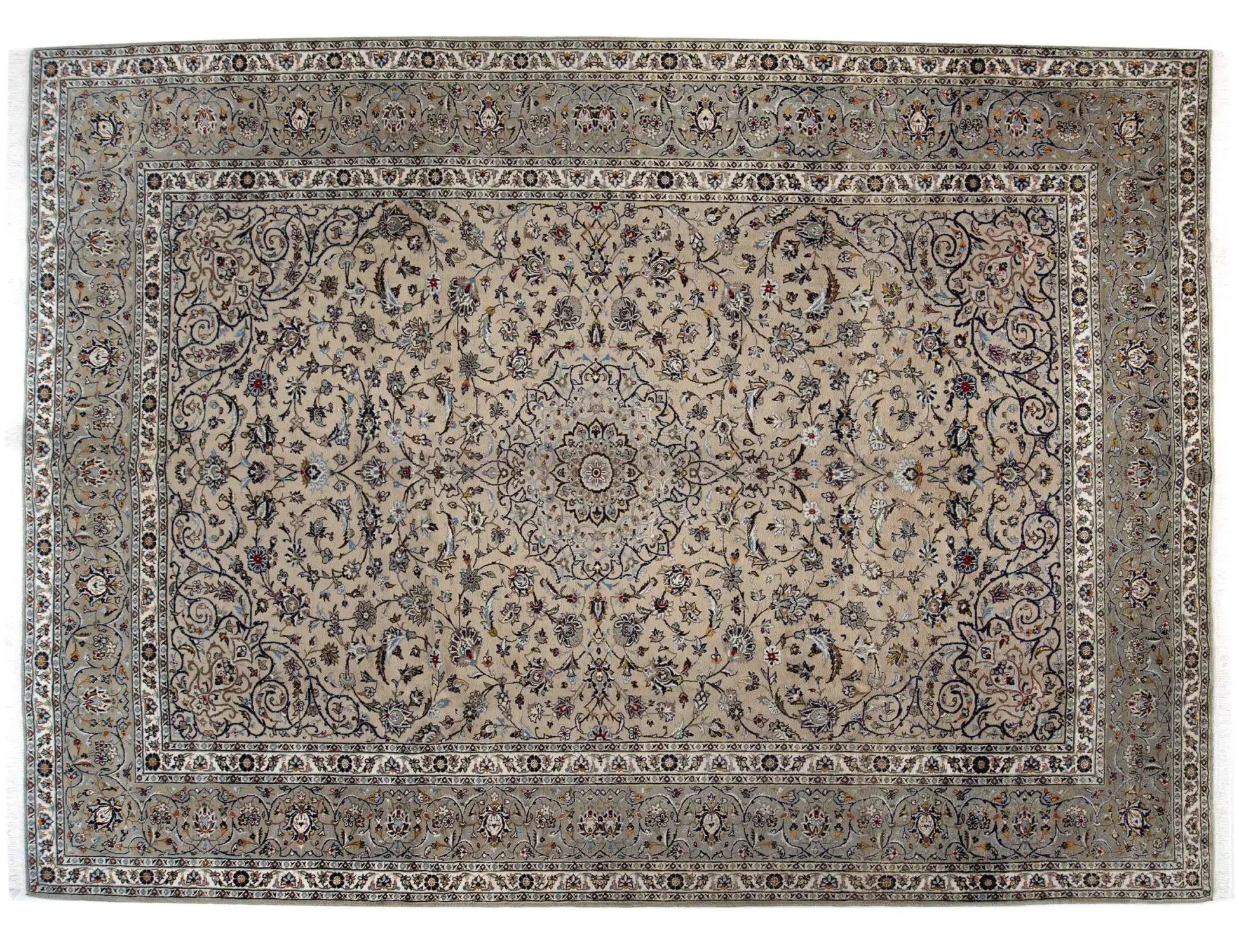 Grön Persien Keshan  400 x 305 cm - Unik handgjord matta