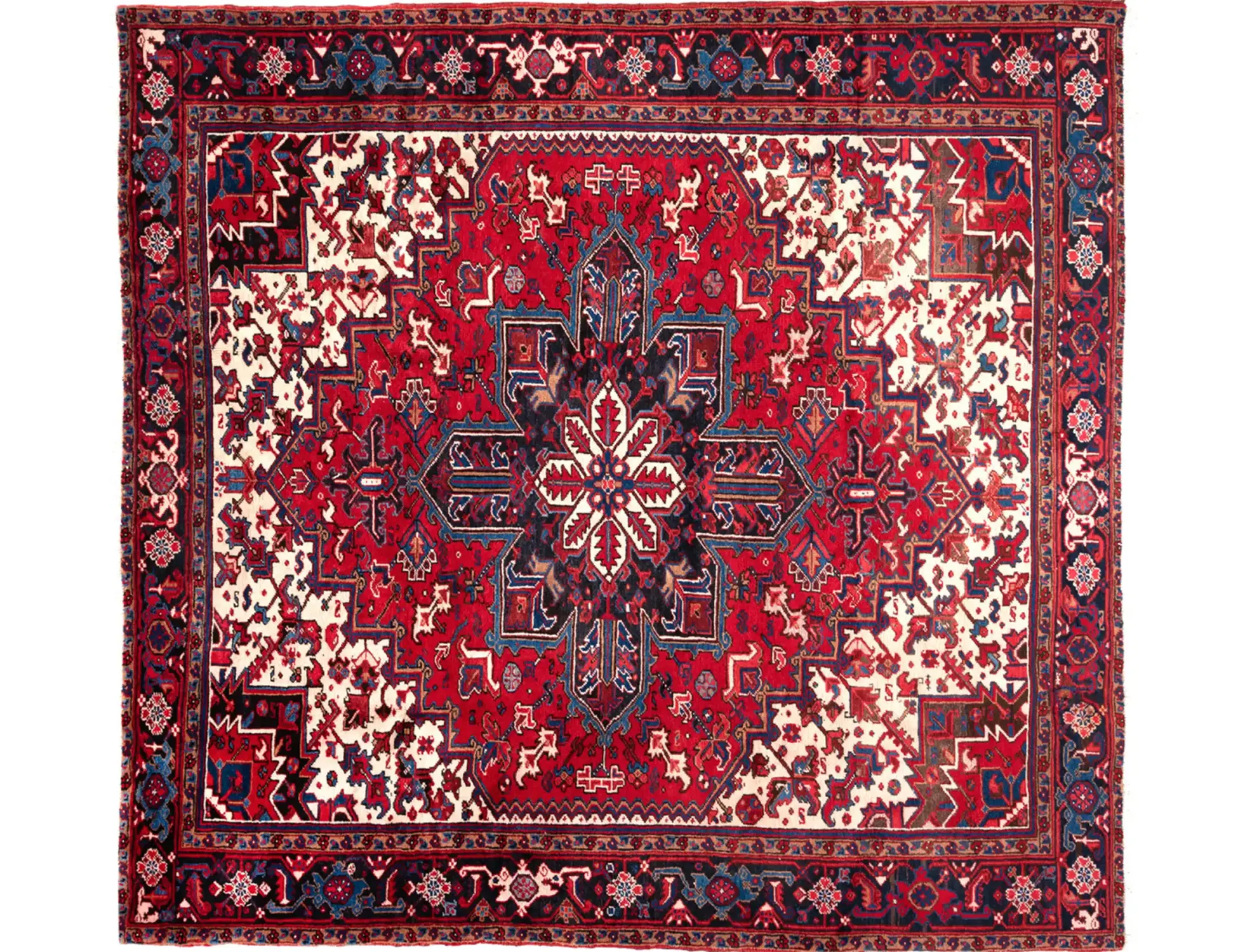 Rosso Persiano Heriz  262 x 232 cm - Tappeto unico fatto a mano