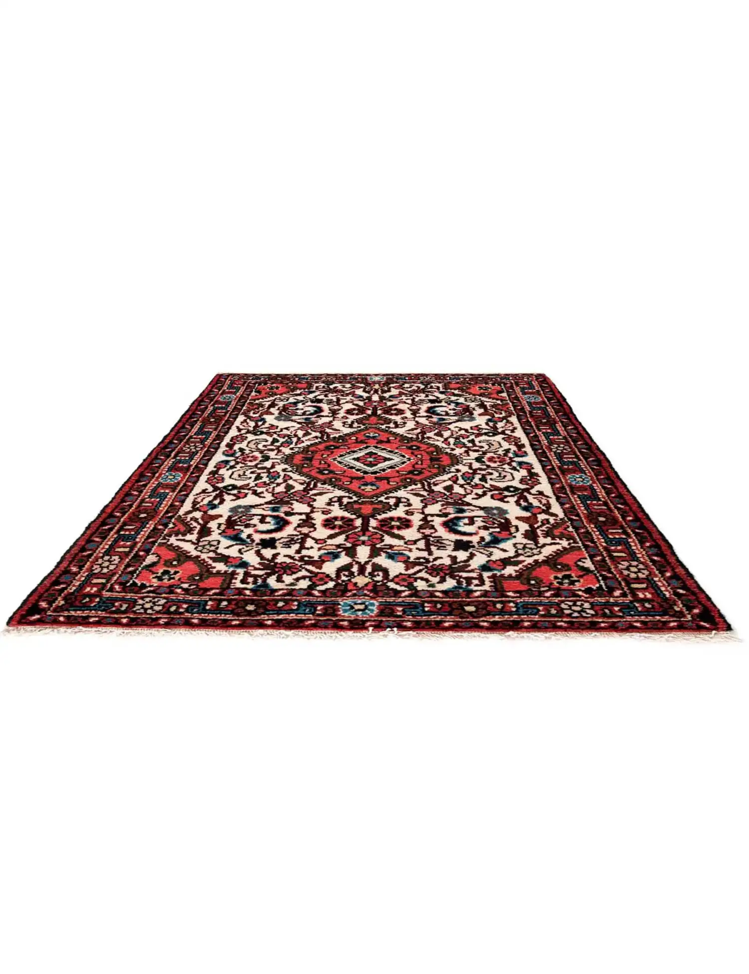 Beige Persien Hamadan 115 x 76 cm - Einzigartiger handgefertigter Teppich