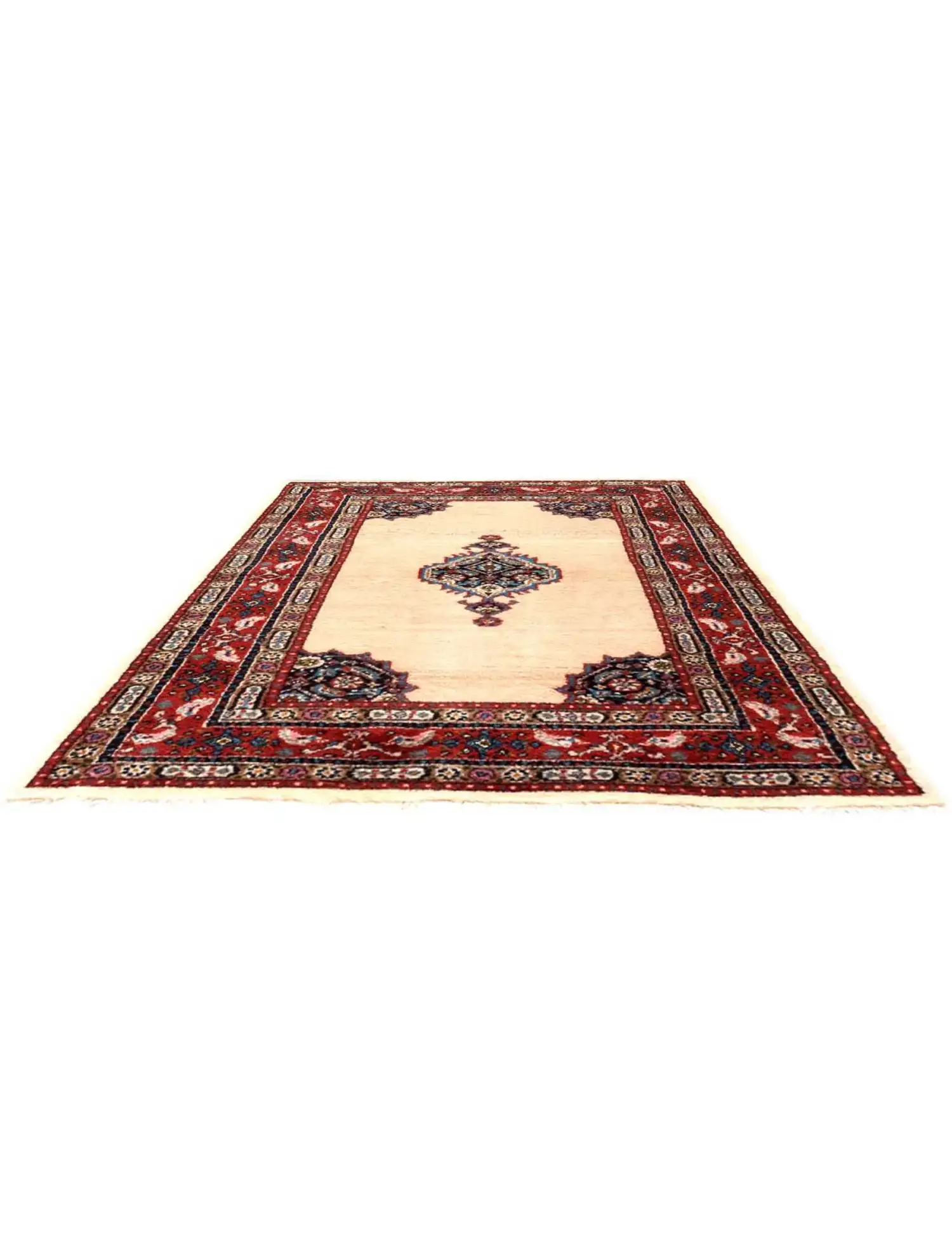 Grün Persien Moud 90 x 61 cm - Einzigartiger handgefertigter Teppich