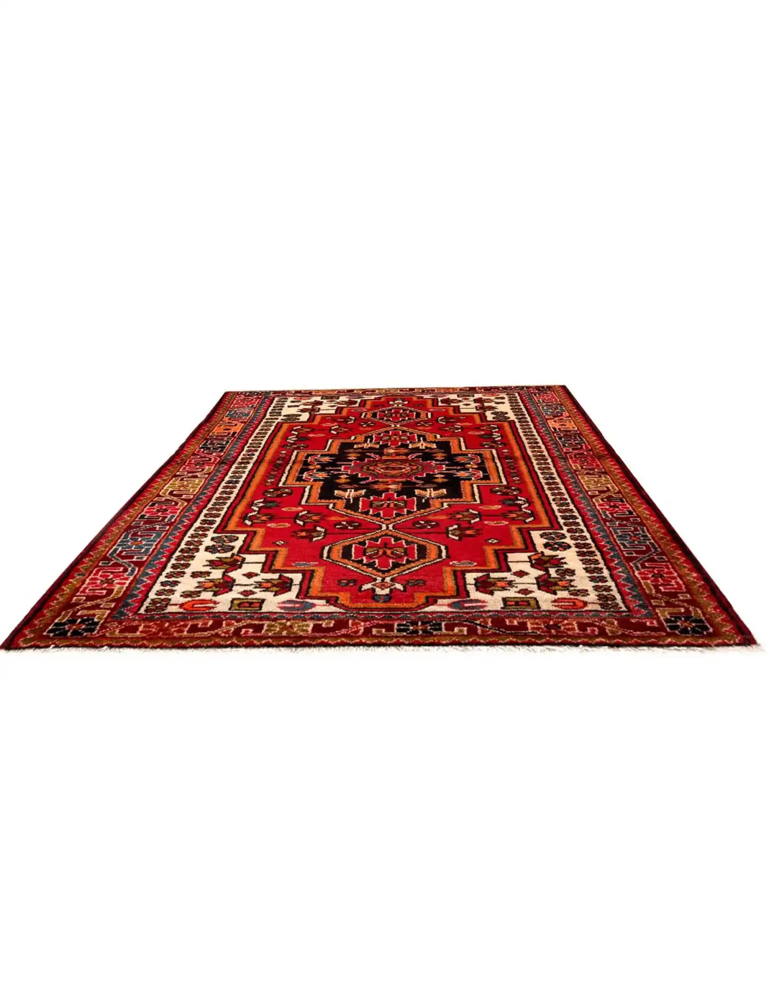 Rot Persien Hamadan 140 x 104 cm - Einzigartiger handgefertigter Teppich