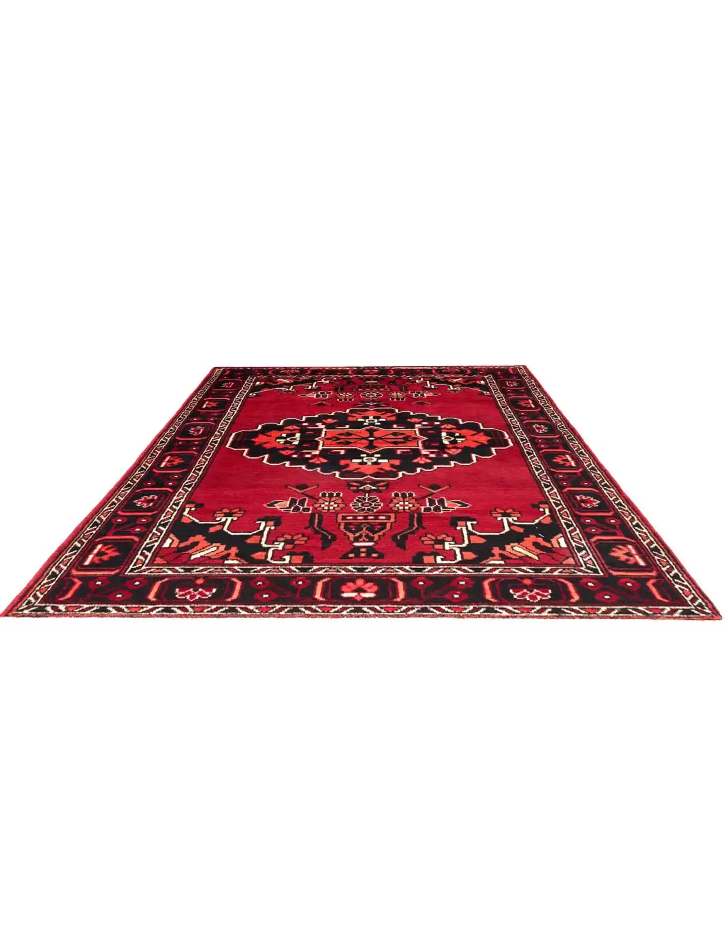 Rot Persien Hamadan 196 x 117 cm - Einzigartiger handgefertigter Teppich