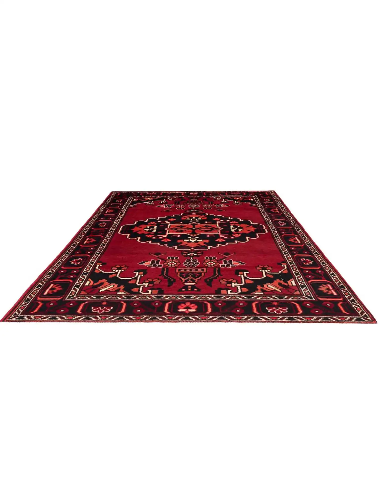 Rot Persien Hamadan 196 x 117 cm - Einzigartiger handgefertigter Teppich