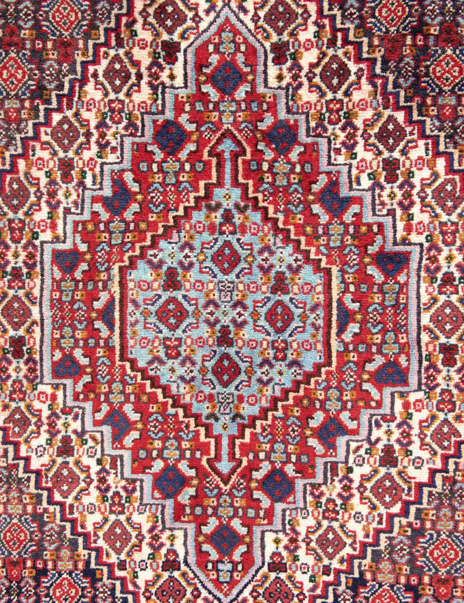 Beige Persien Hamadan 110 x 76 cm - Einzigartiger handgefertigter Teppich
