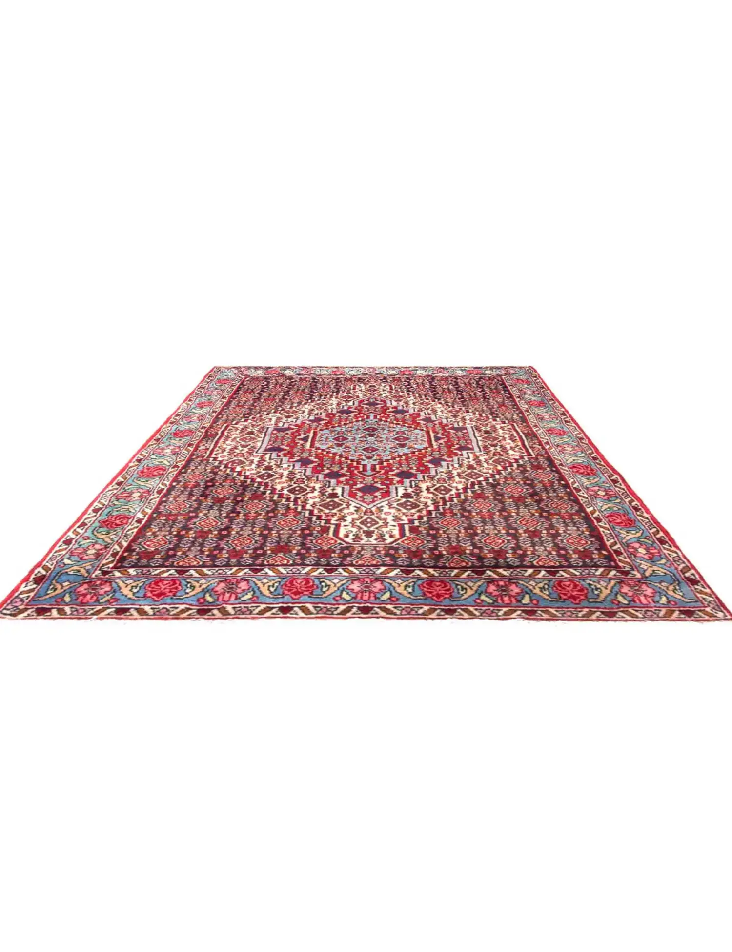 Beige Persien Hamadan 110 x 76 cm - Einzigartiger handgefertigter Teppich