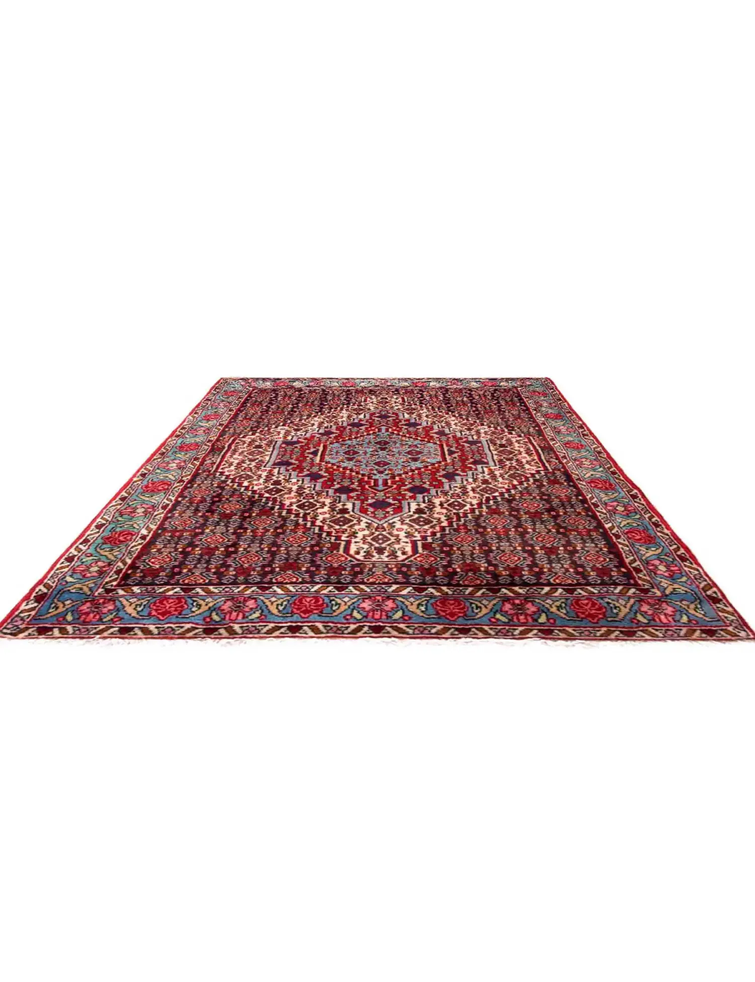 Beige Persien Hamadan 110 x 76 cm - Einzigartiger handgefertigter Teppich