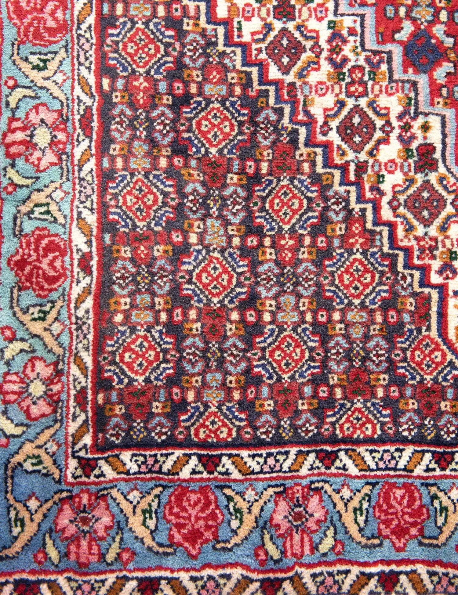 Beige Persien Hamadan 110 x 76 cm - Einzigartiger handgefertigter Teppich