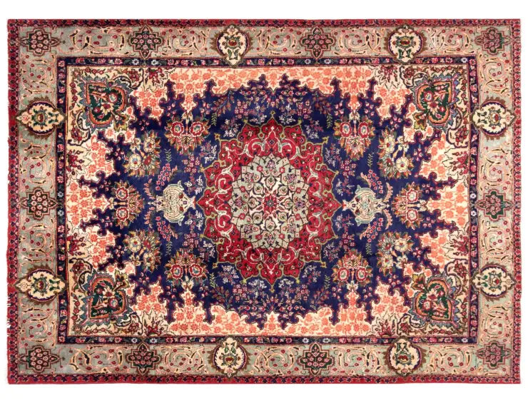 Blå Persien Tabriz 262 x 210 cm