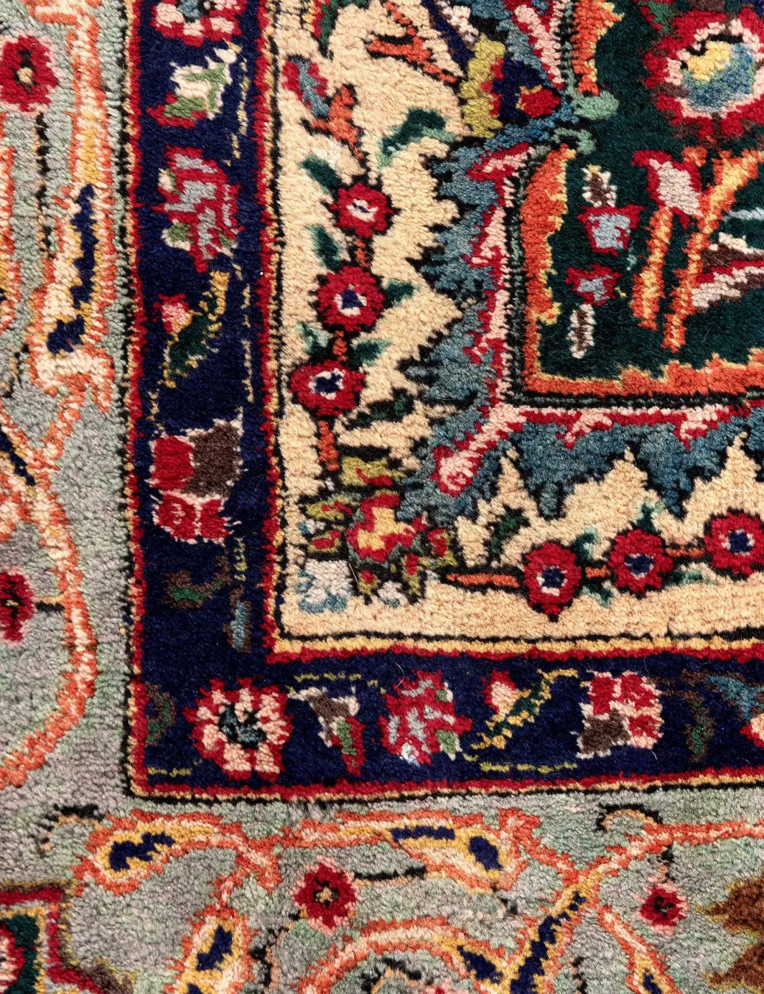 Blu Persiano Tabriz 262 x 210 cm - Tappeto unico fatto a mano