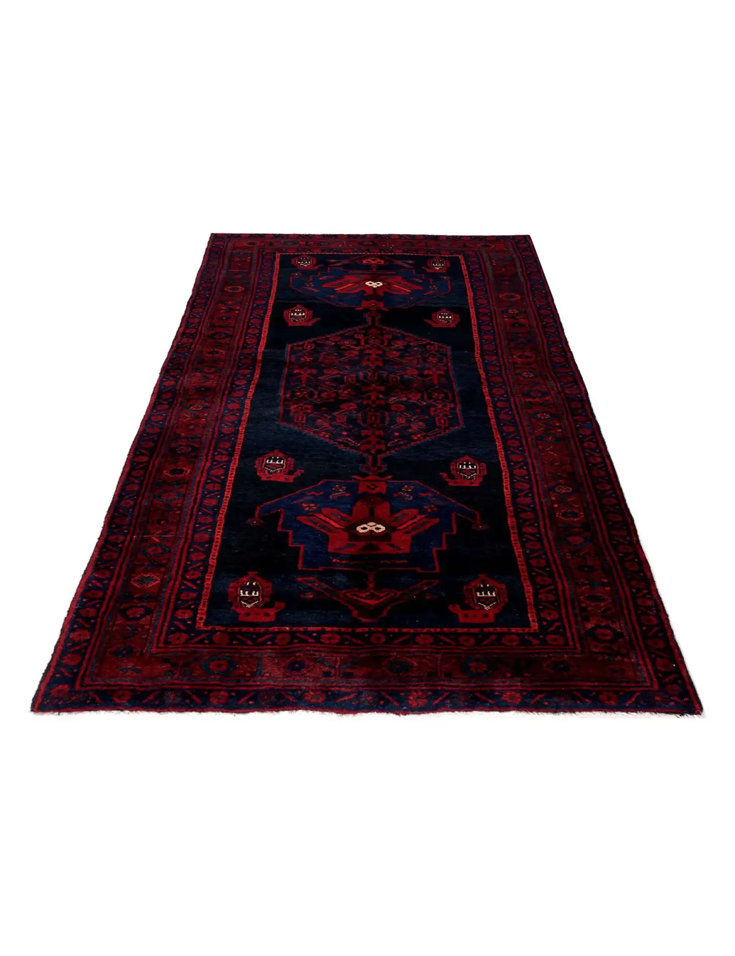 Blau Persien Hamadan 255 x 178 cm - Einzigartiger handgefertigter Teppich