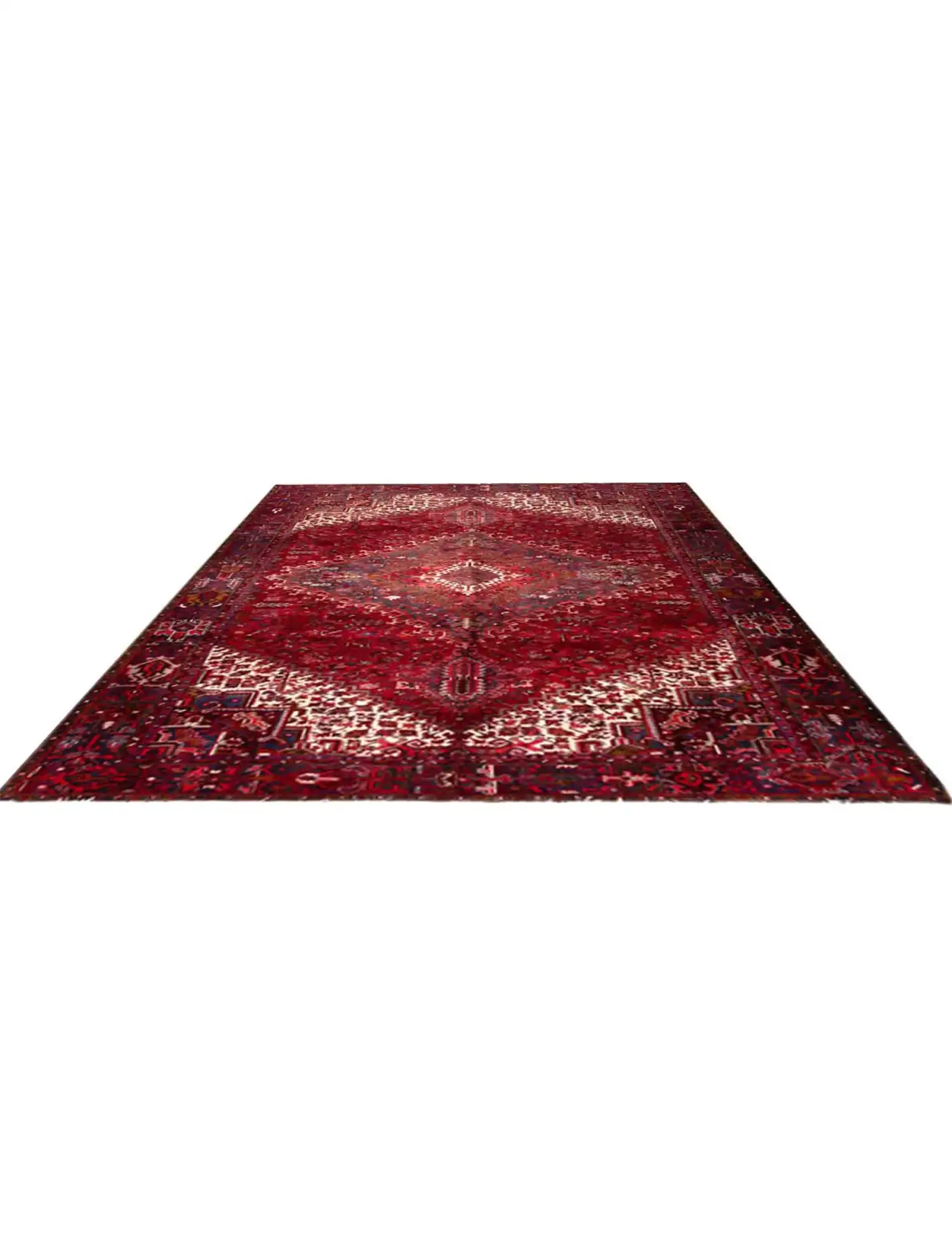Rouge Persan Heriz  386 x 315 cm - Tapis fait main unique