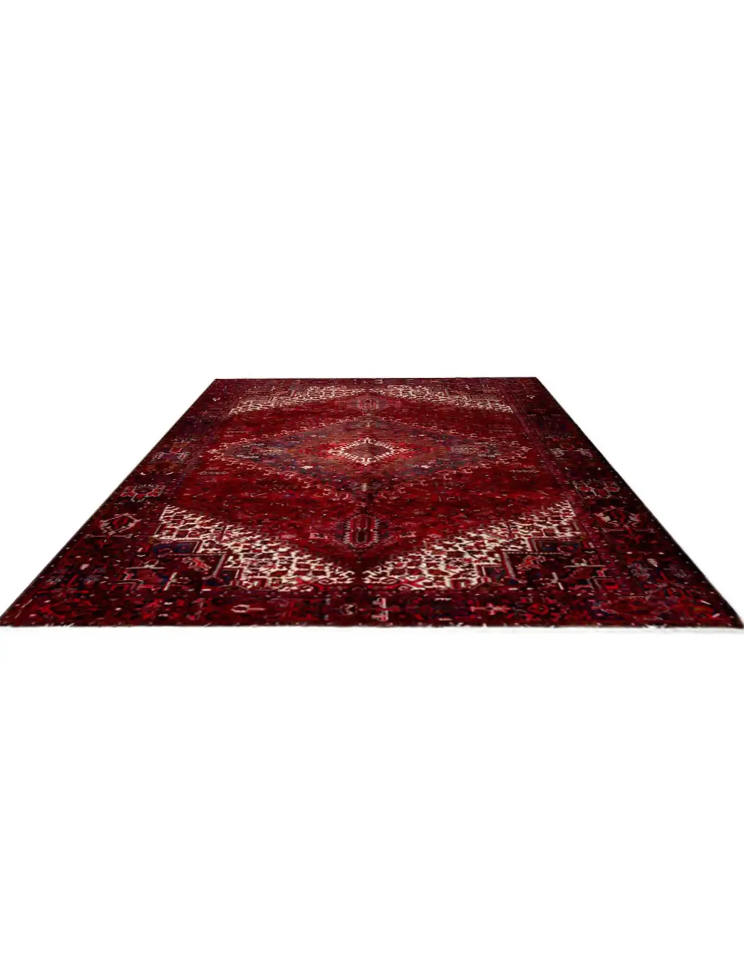 Rouge Persan Heriz  386 x 315 cm - Tapis fait main unique