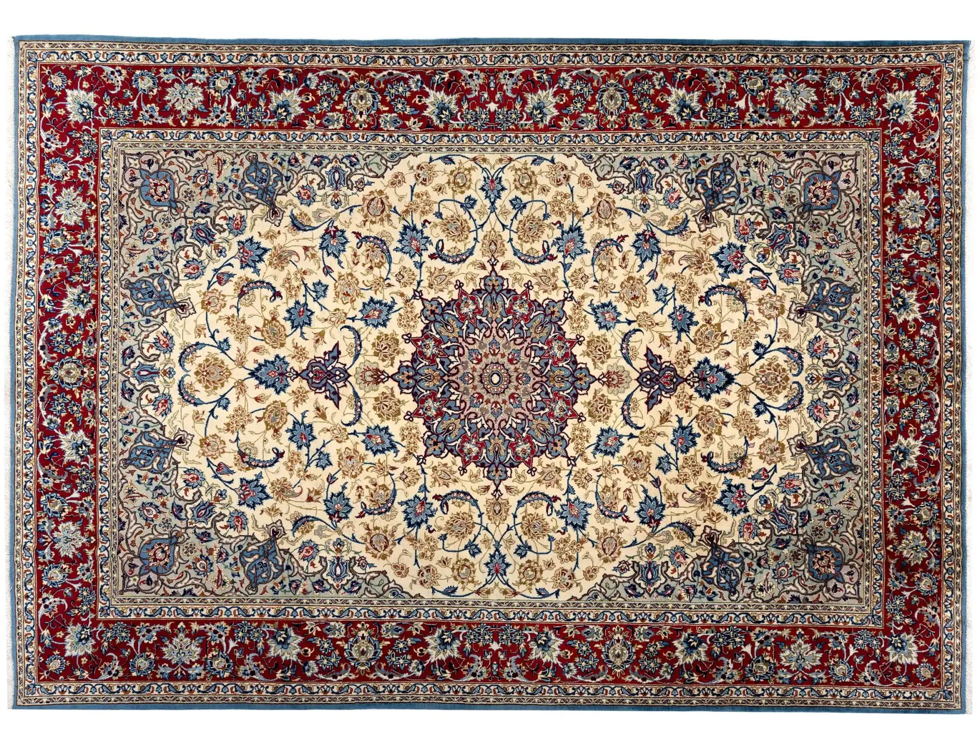 Beige Persan Keshan 423 x 305 cm - Tapis fait main unique