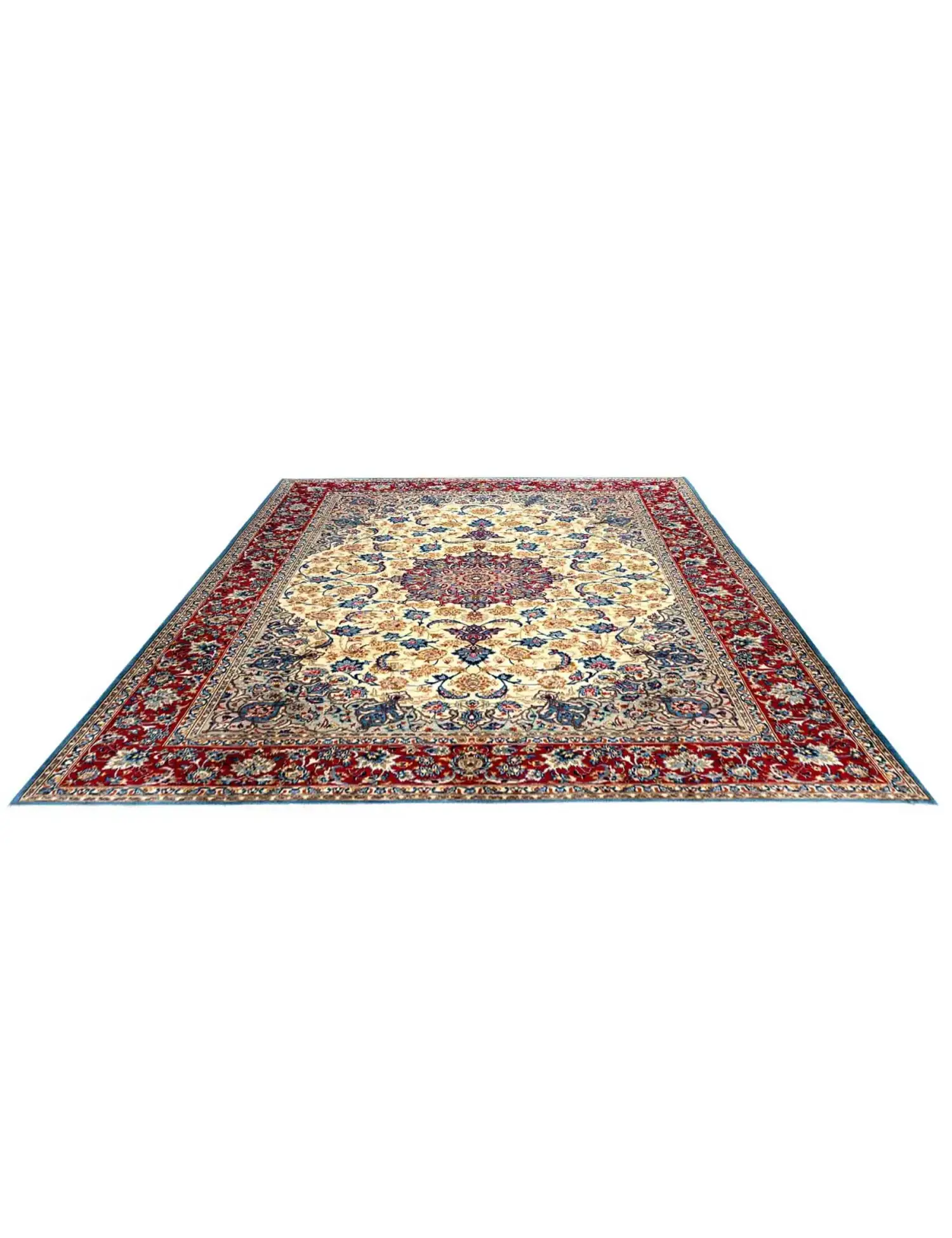 Beige Persa Keshan 423 x 305 cm - Alfombra única hecha a mano
